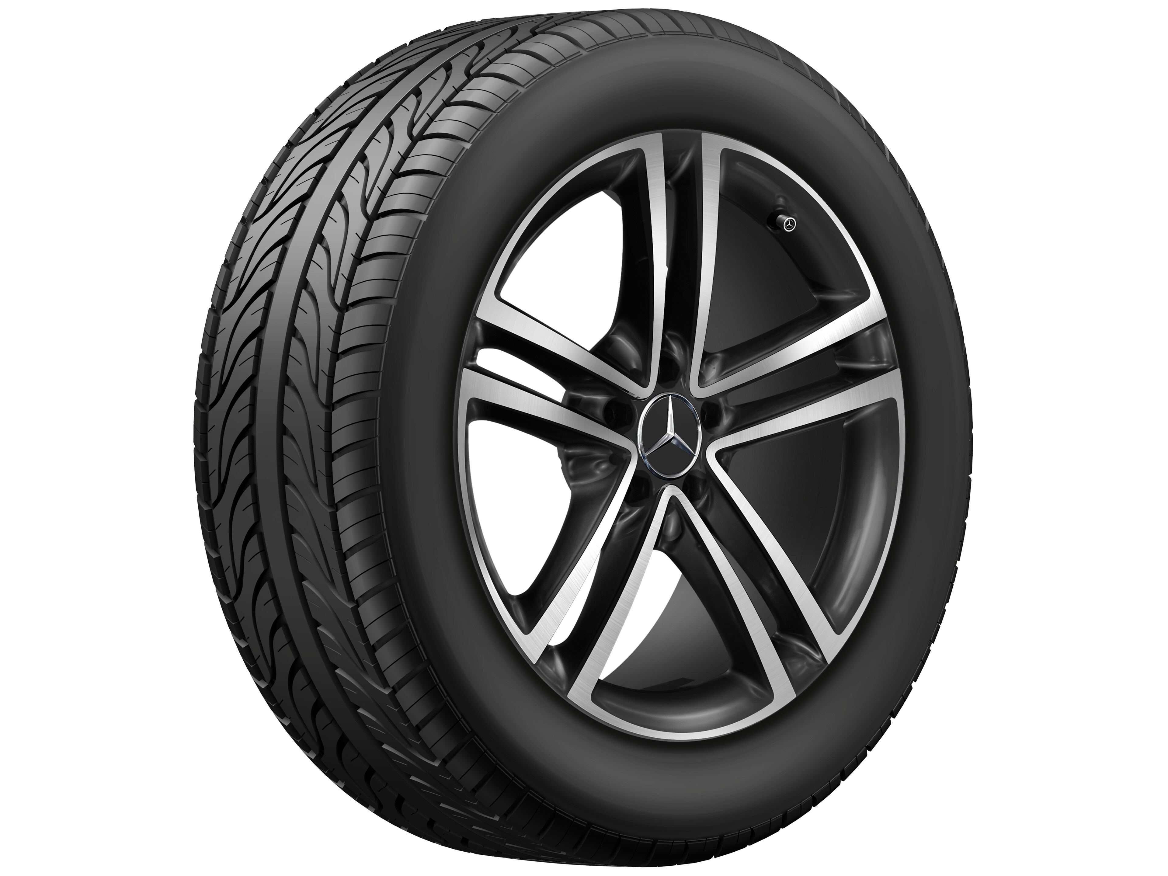 5-twin-spoke wheel, 48.3 cm (19-inch), High-sheen finish - 8 J x 19 ET 38, black, high-sheen