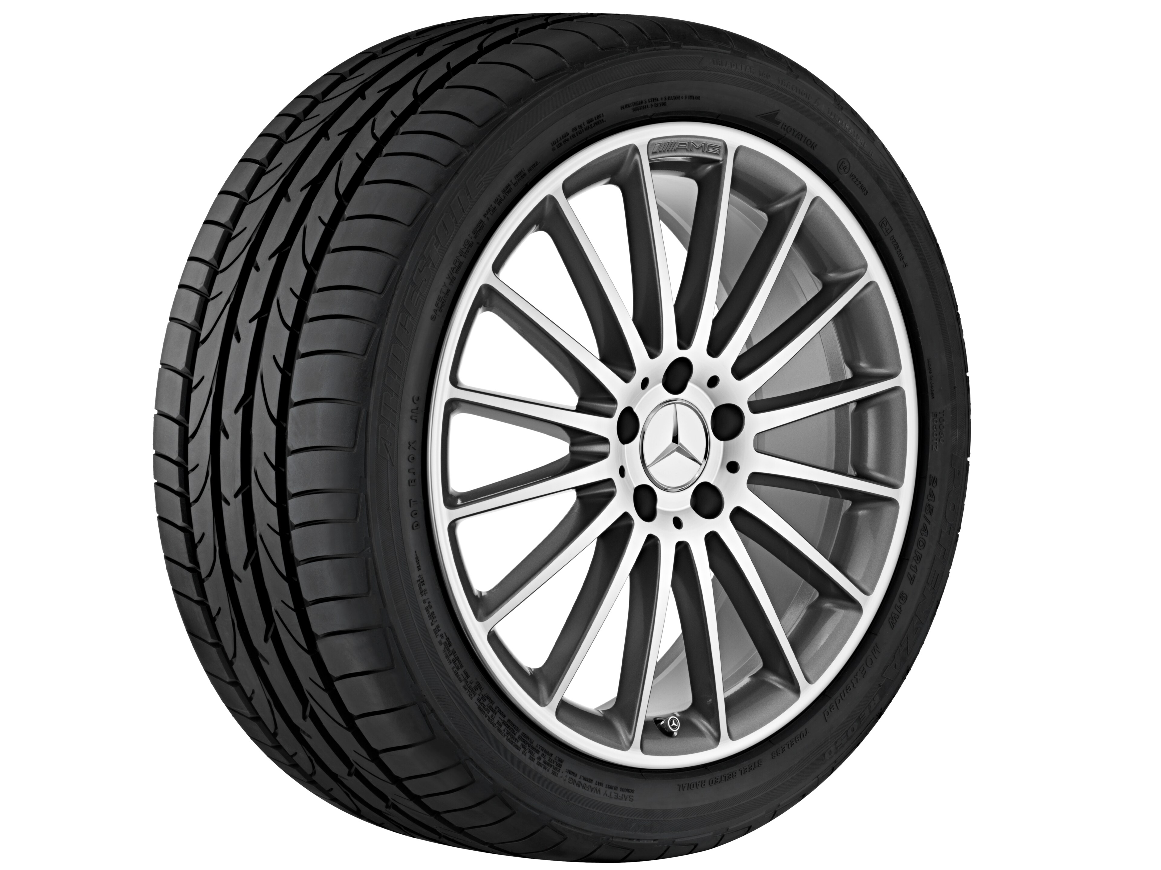 AMG multi-spoke wheel, 48.3 cm (19-inch) - 8 J x 19 ET 48, titanium grey, high-sheen