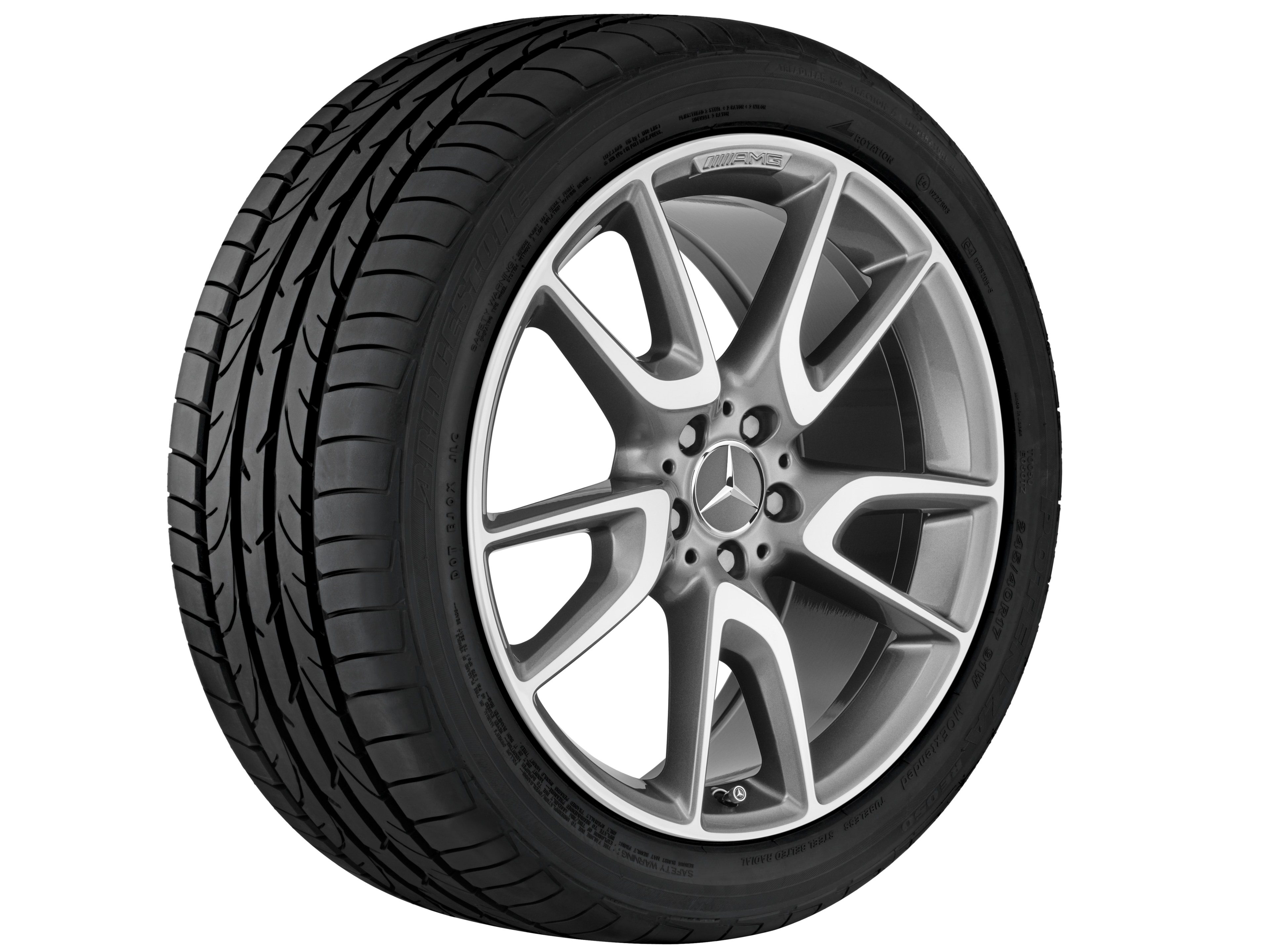AMG 5-twin-spoke wheel, 50.8 cm (20-inch) - 8 J x 20 ET 20, titanium grey, high-sheen