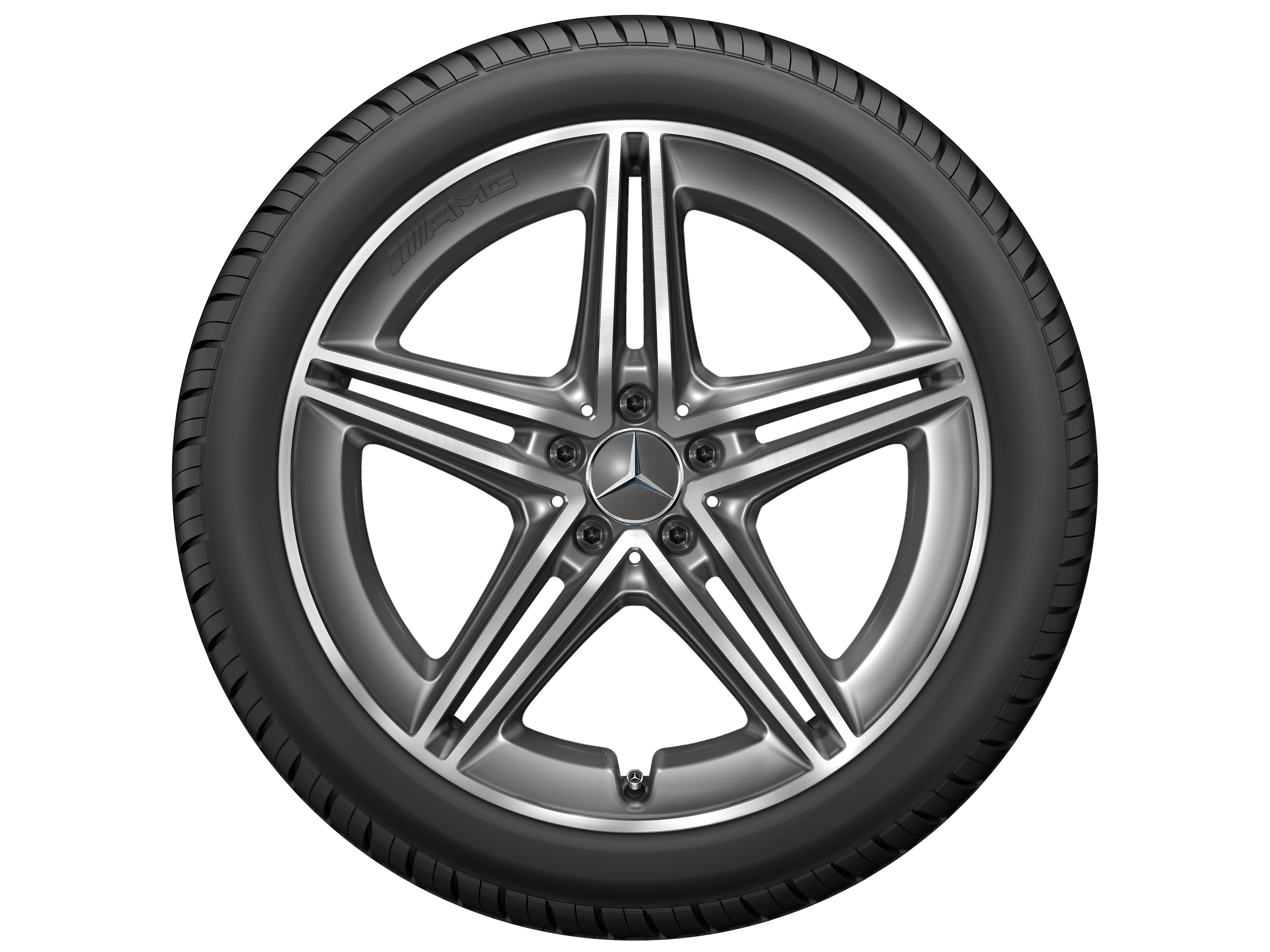AMG 5-twin-spoke wheel, 50.8 cm (20-inch) - 9,5 J x 20 ET 25,1, tantalite grey, high-sheen
