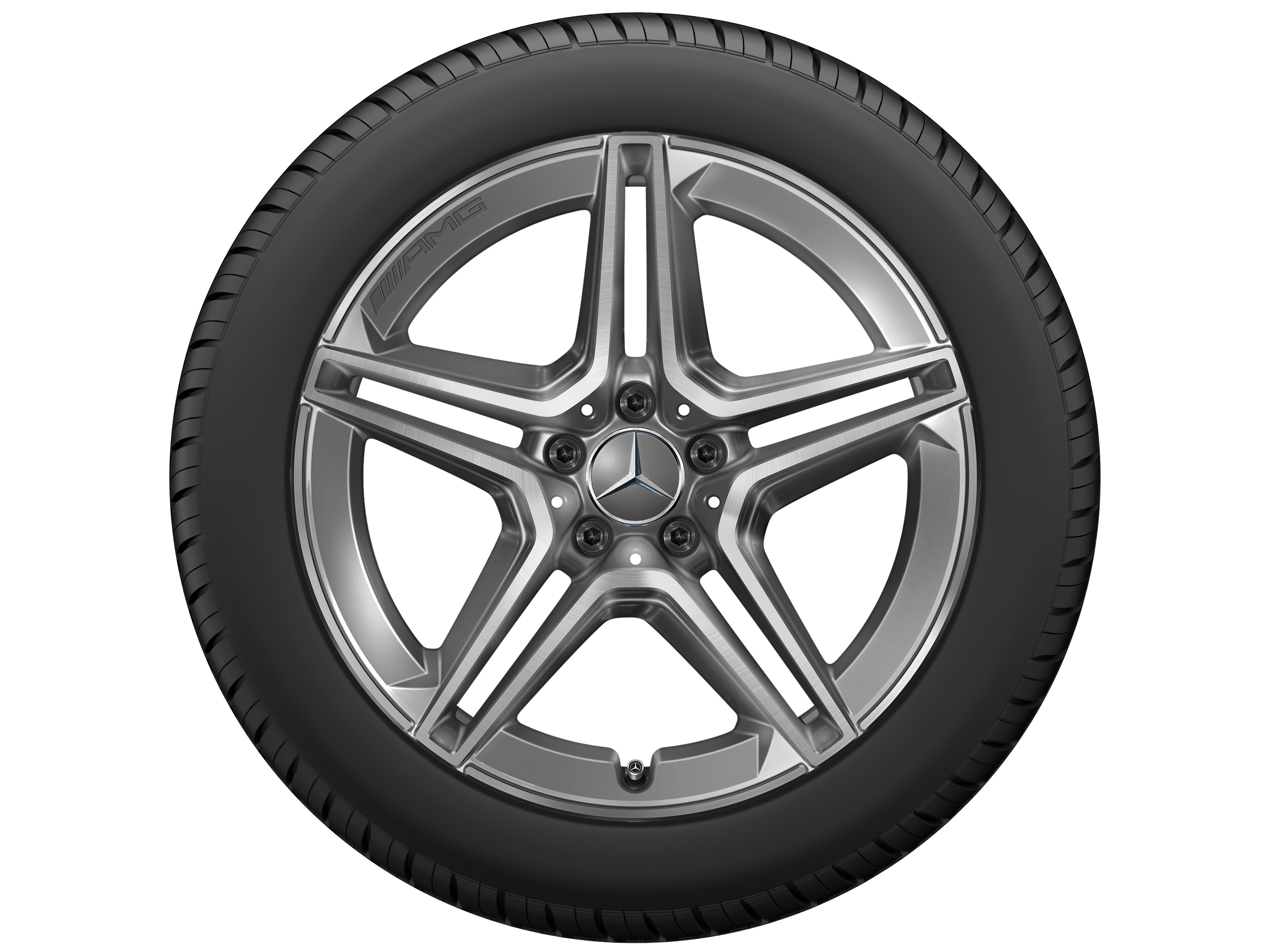 AMG 5-twin-spoke wheel, 48.3 cm (19-inch) - 8,5 J x 19 ET 31,5, tantalite grey, high-sheen