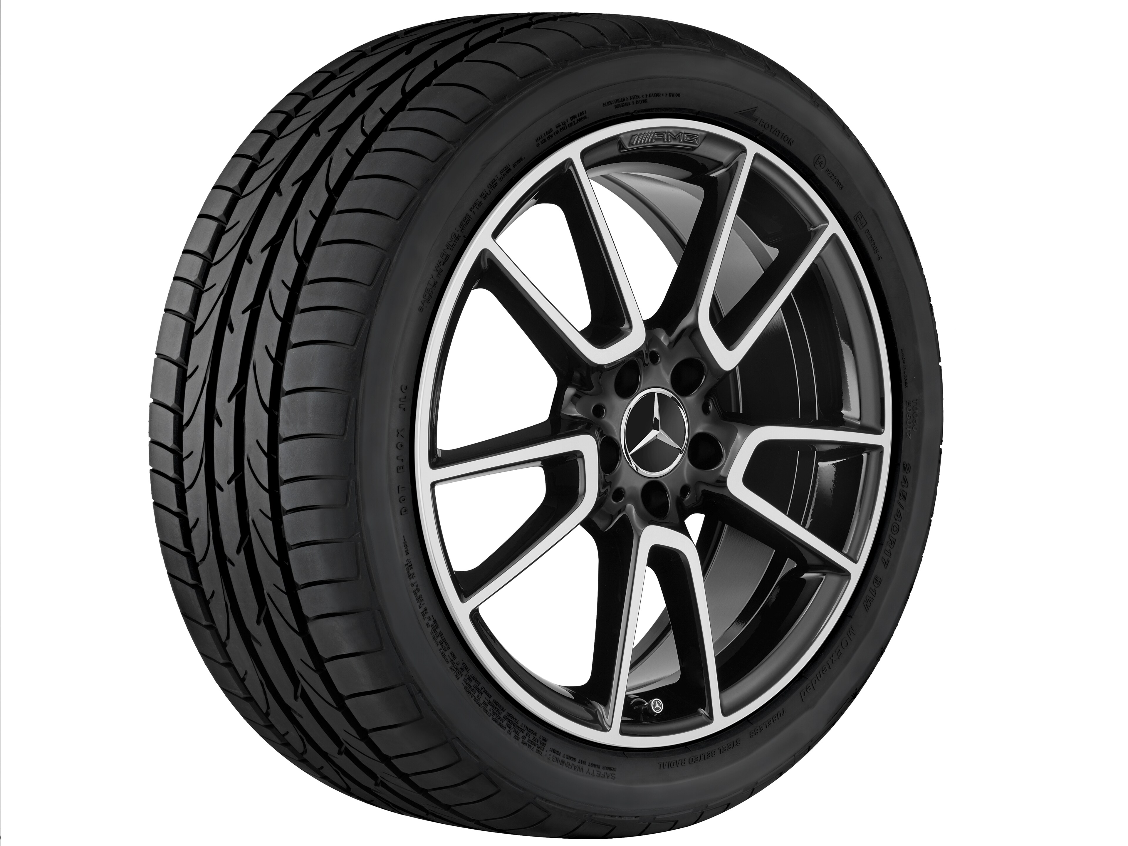 AMG 5-twin-spoke wheel, 48.3 cm (19-inch) - 8,5 J x 19 ET 52, black, high-sheen