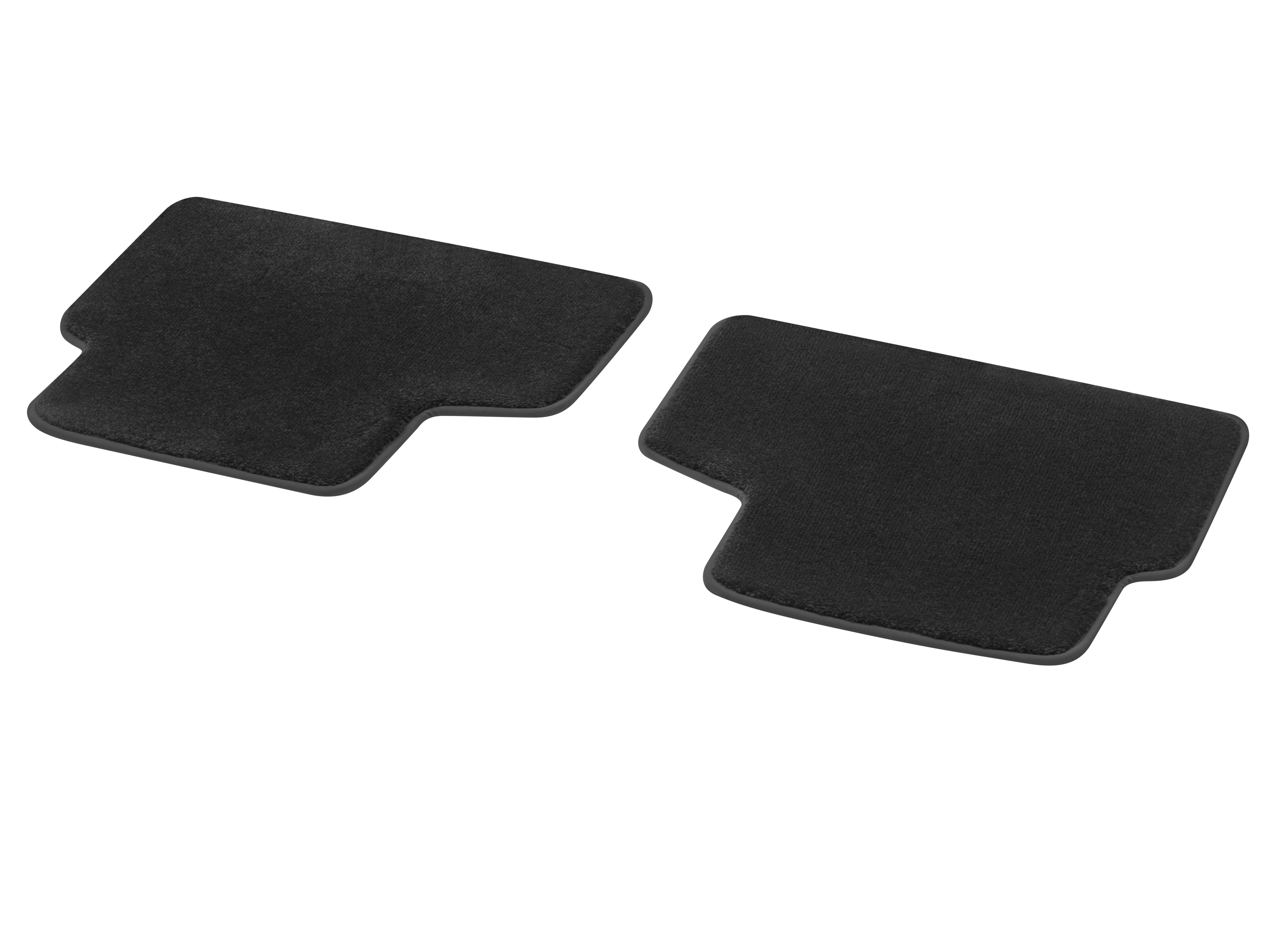 Velour floor mats EXCLUSIVE, Rear, Set of 2 - LHD/RHD, black