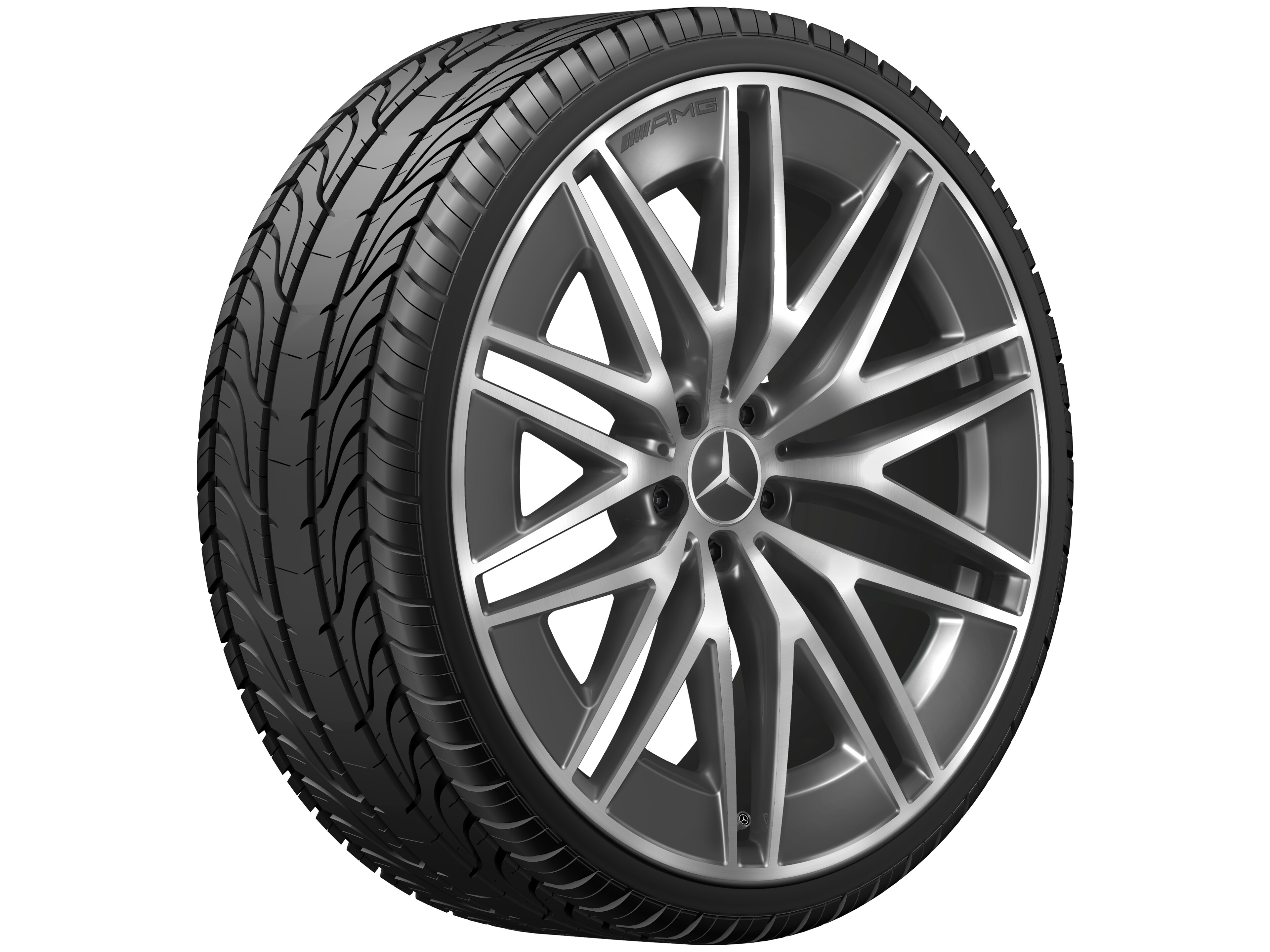 AMG multi-spoke wheel, 55.9 cm (22-inch) - 10 J x 22 ET 55, tantalite grey, high-sheen