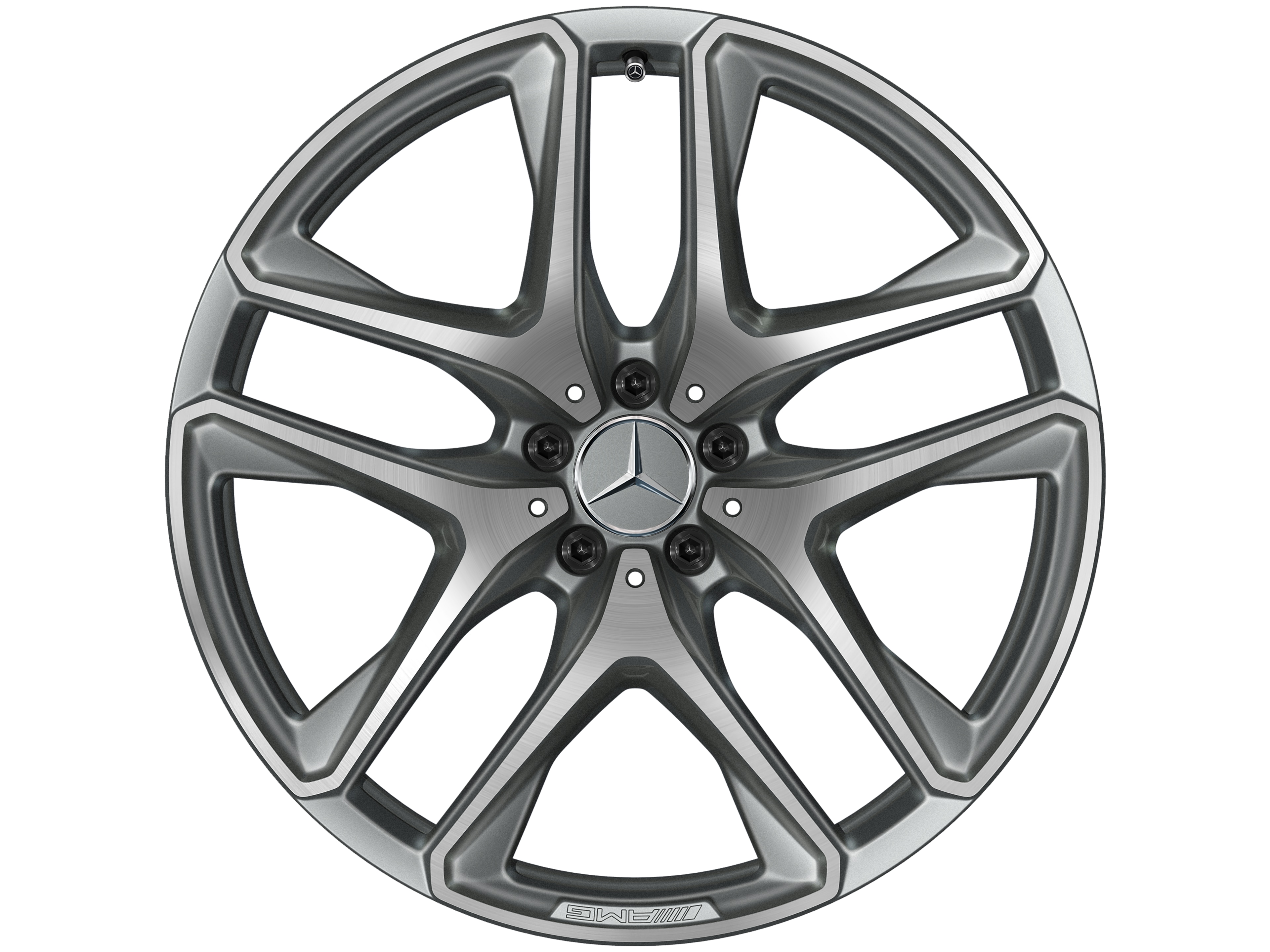 AMG 5-twin-spoke wheel, 53.3 cm (21-inch) - 10 J x 21 ET 51, titanium grey, high-sheen