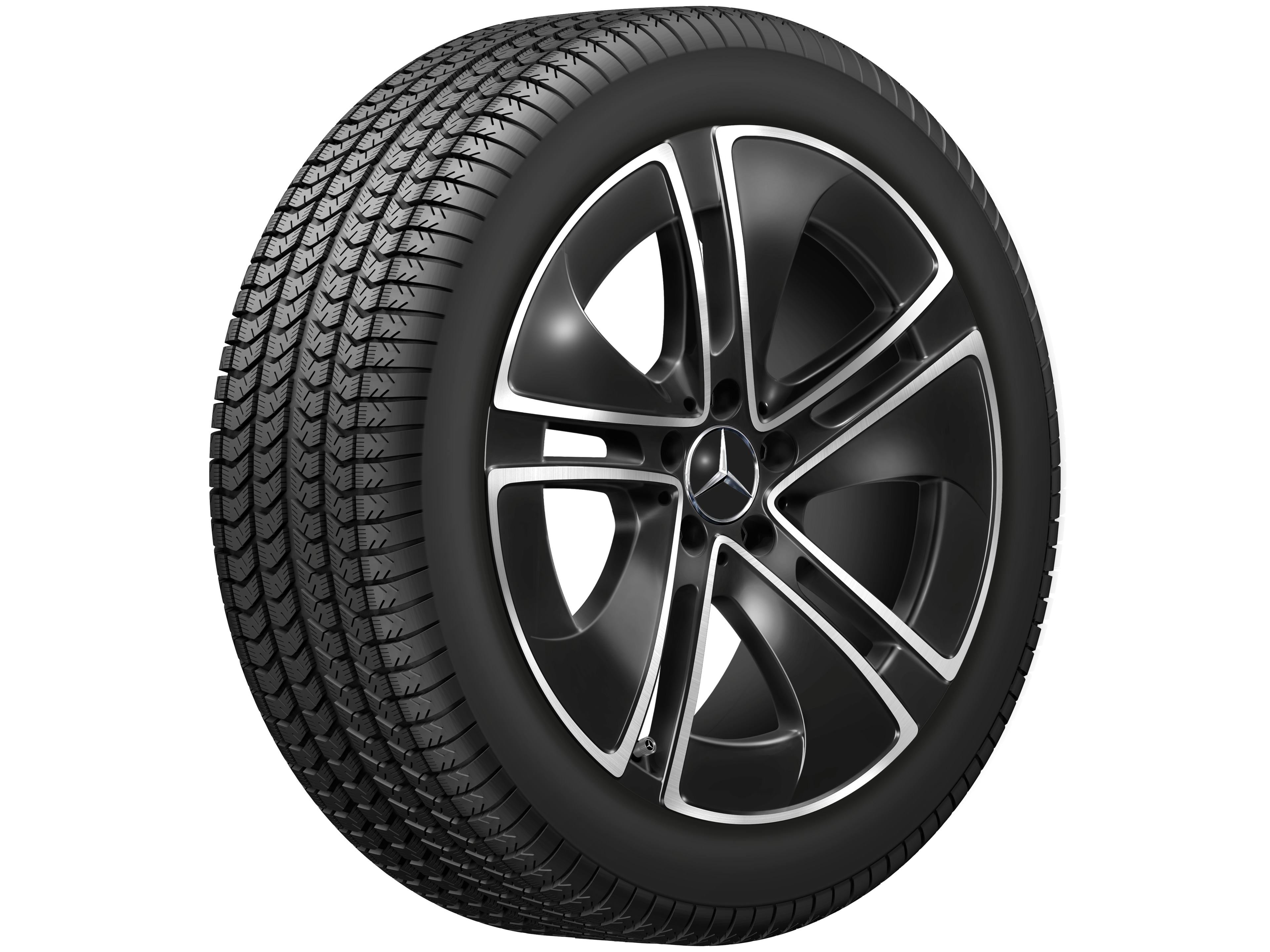 5-spoke wheel, Aero, 48.3 cm (19-inch) - 8 J x 19 ET 45,1, black, high-sheen