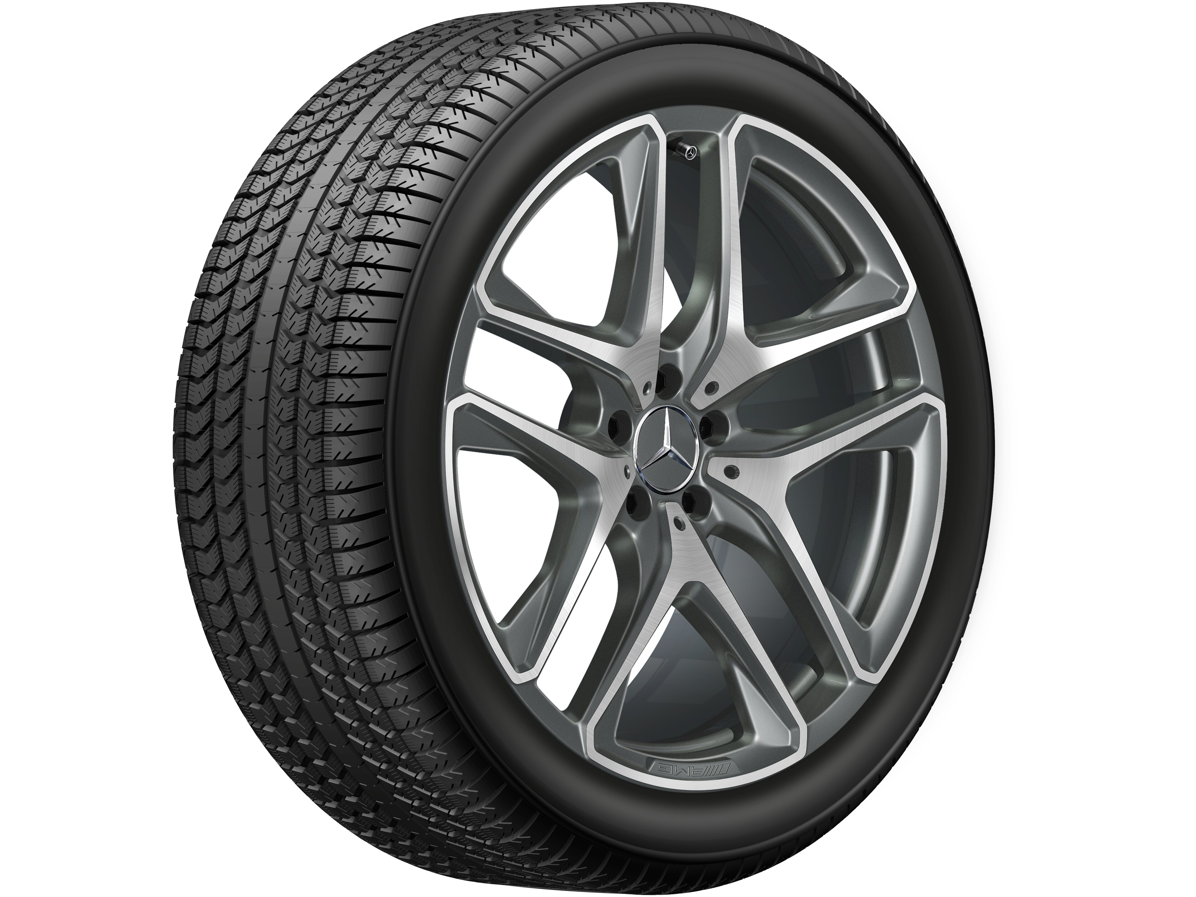 AMG 5-twin-spoke wheel, 53.3 cm (21-inch) - 10 J x 21 ET 51, titanium grey, high-sheen