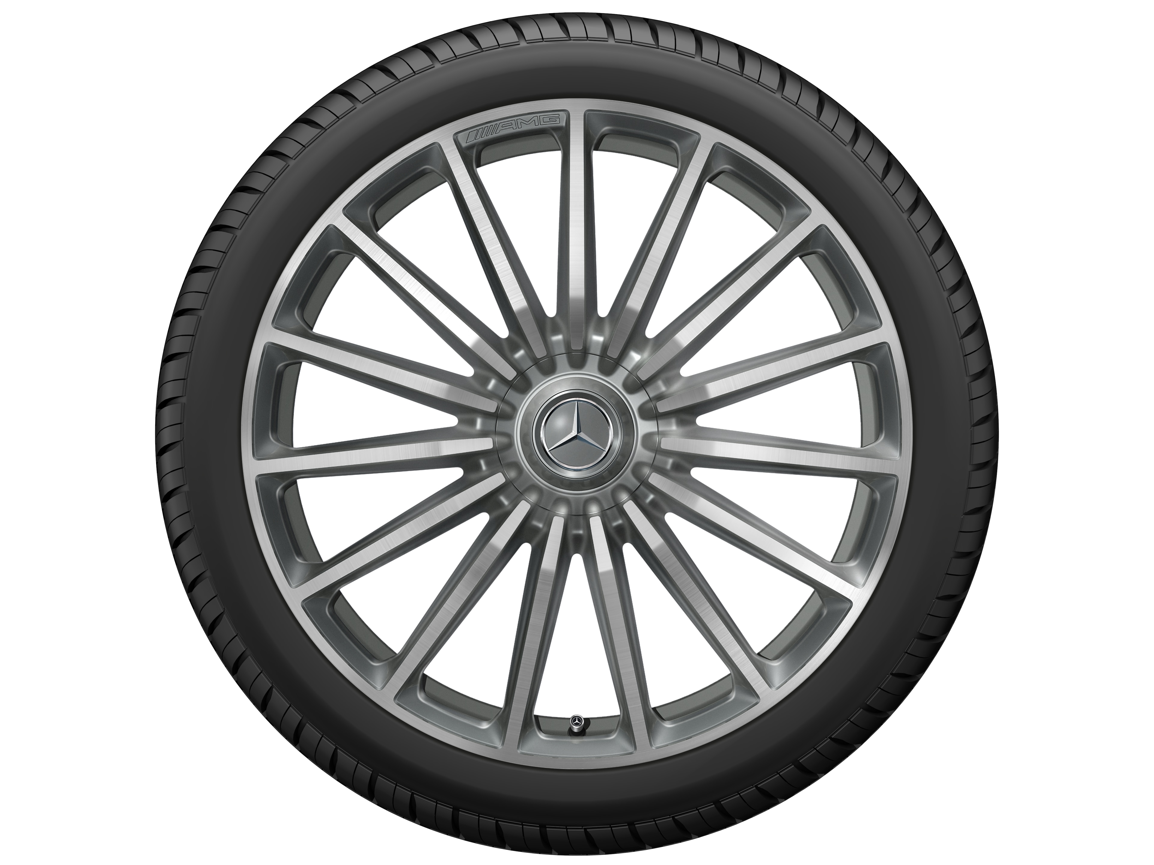 AMG multi-spoke wheel, 55.9 cm (22-inch) - 10 J x 22 ET 45, titanium grey, high-sheen