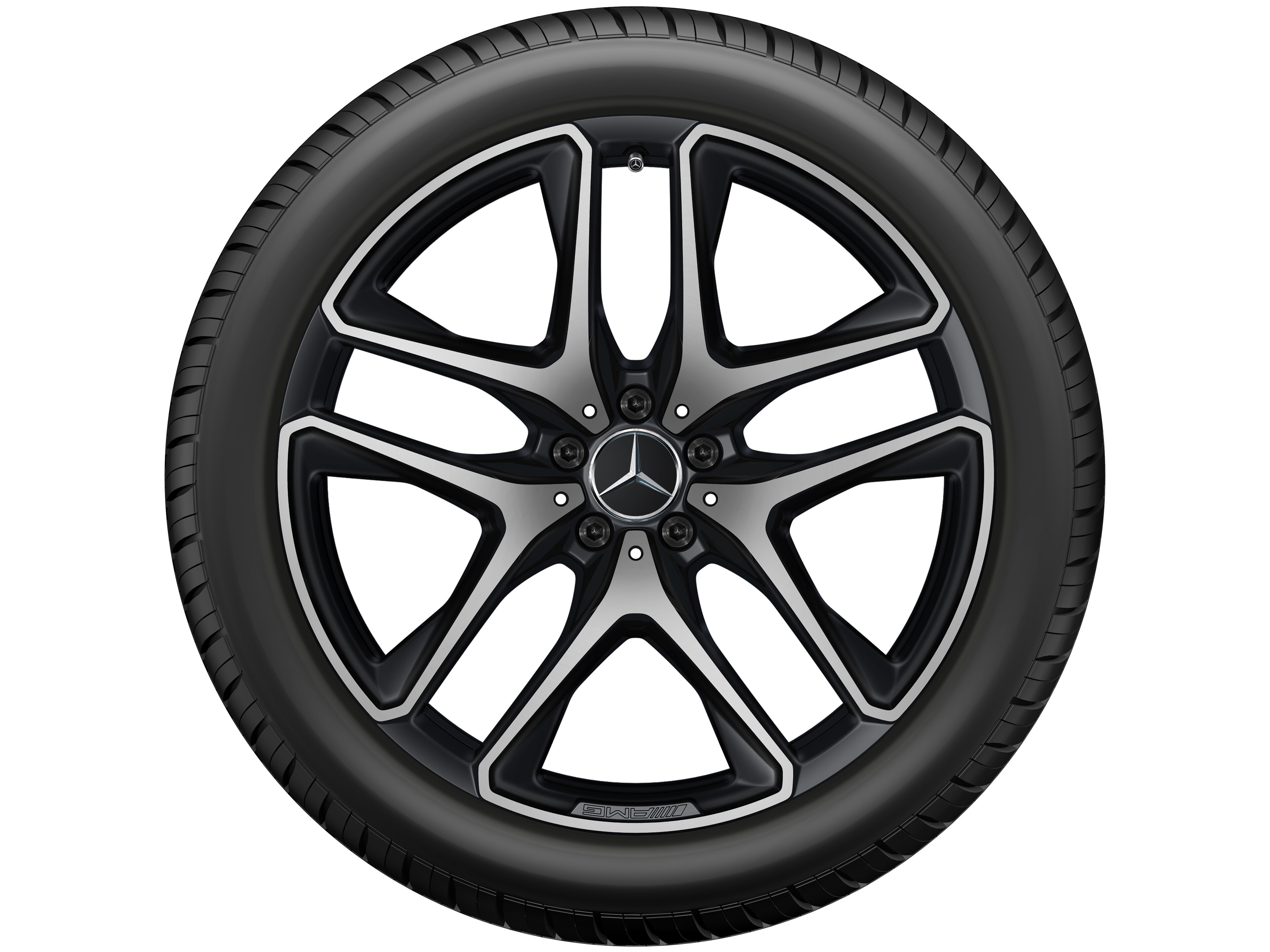 AMG 5-twin-spoke wheel, 53.3 cm (21-inch) - 10 J x 21 ET 51, matt black, high-sheen