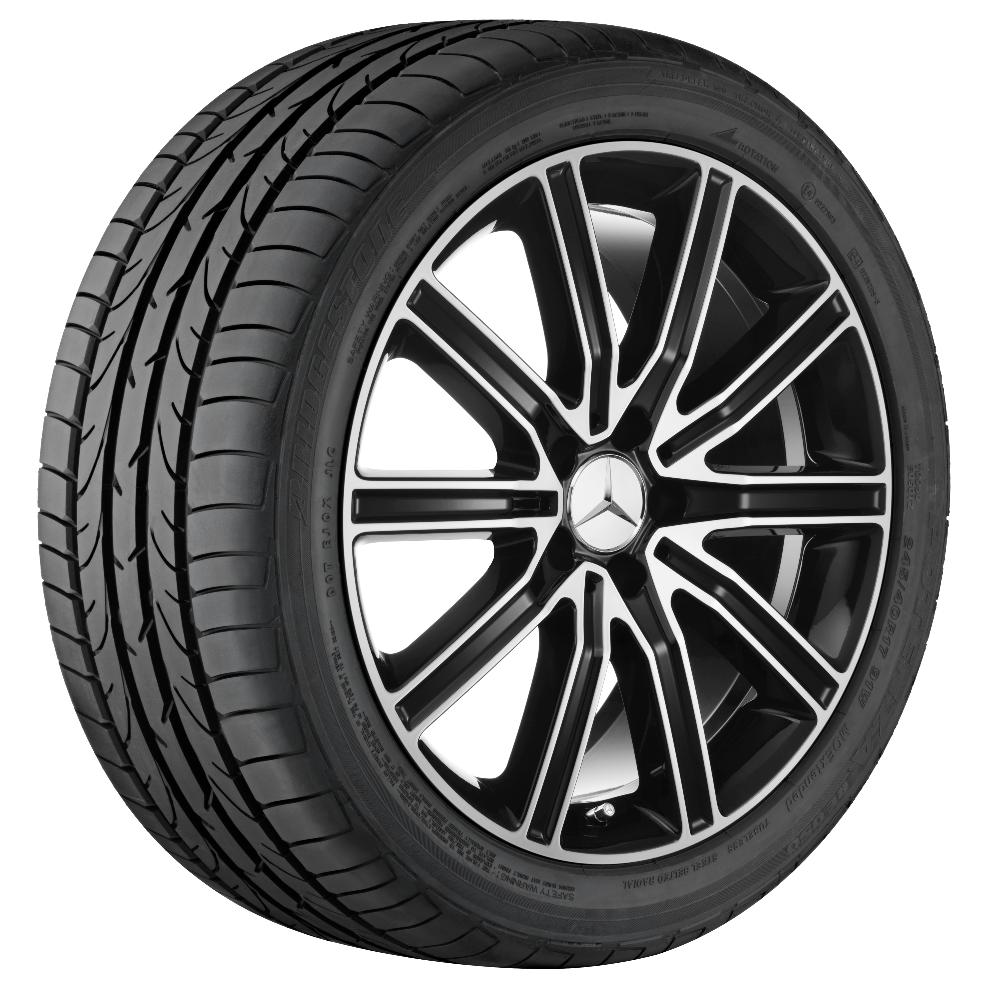 10-spoke wheel, 48.3 cm (19-inch), High-sheen finish - 9,5 J x 19 ET 48, black, high-sheen