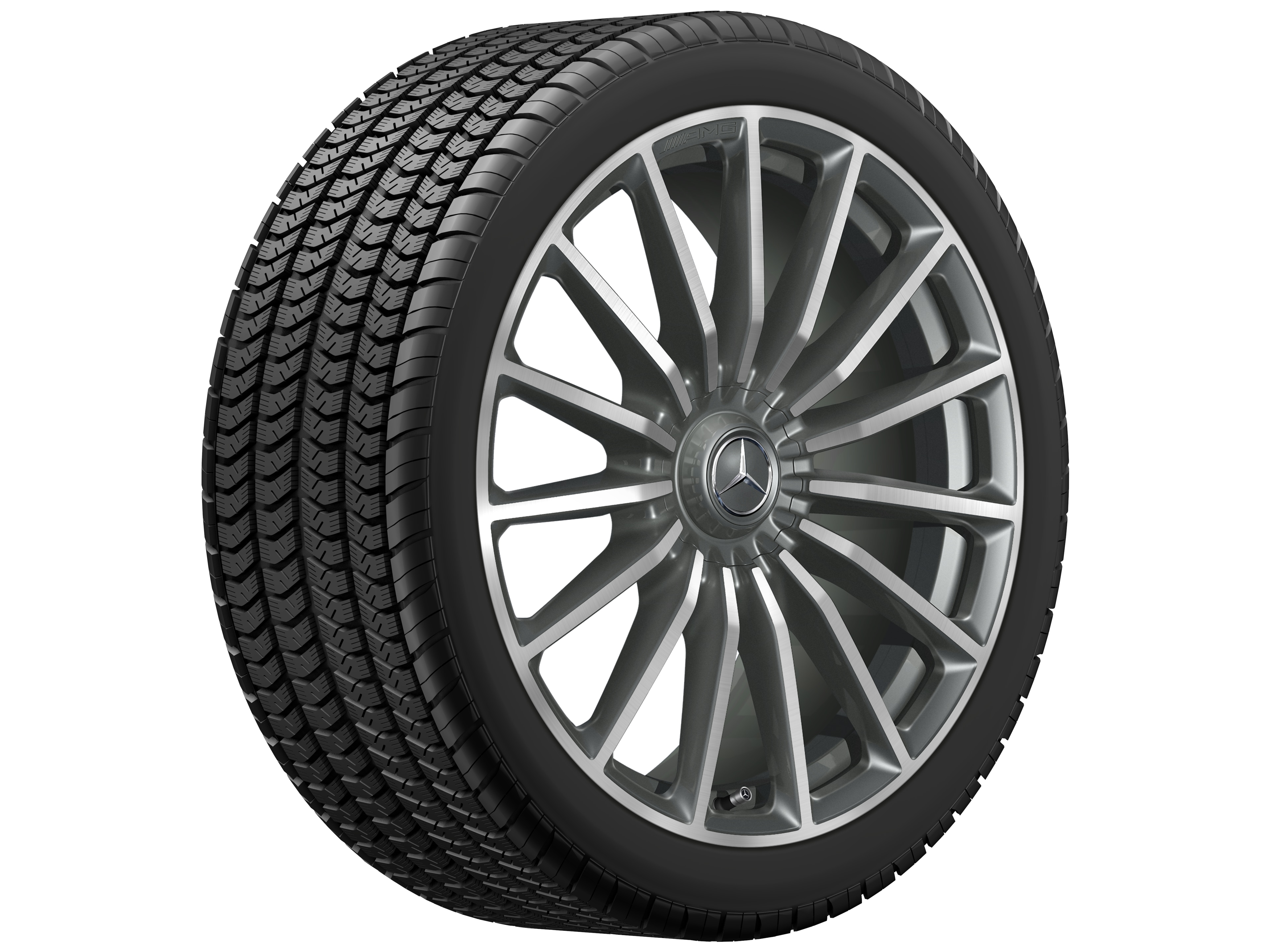 AMG multi-spoke wheel, 55.9 cm (22-inch) - 10 J x 22 ET 45, titanium grey, high-sheen
