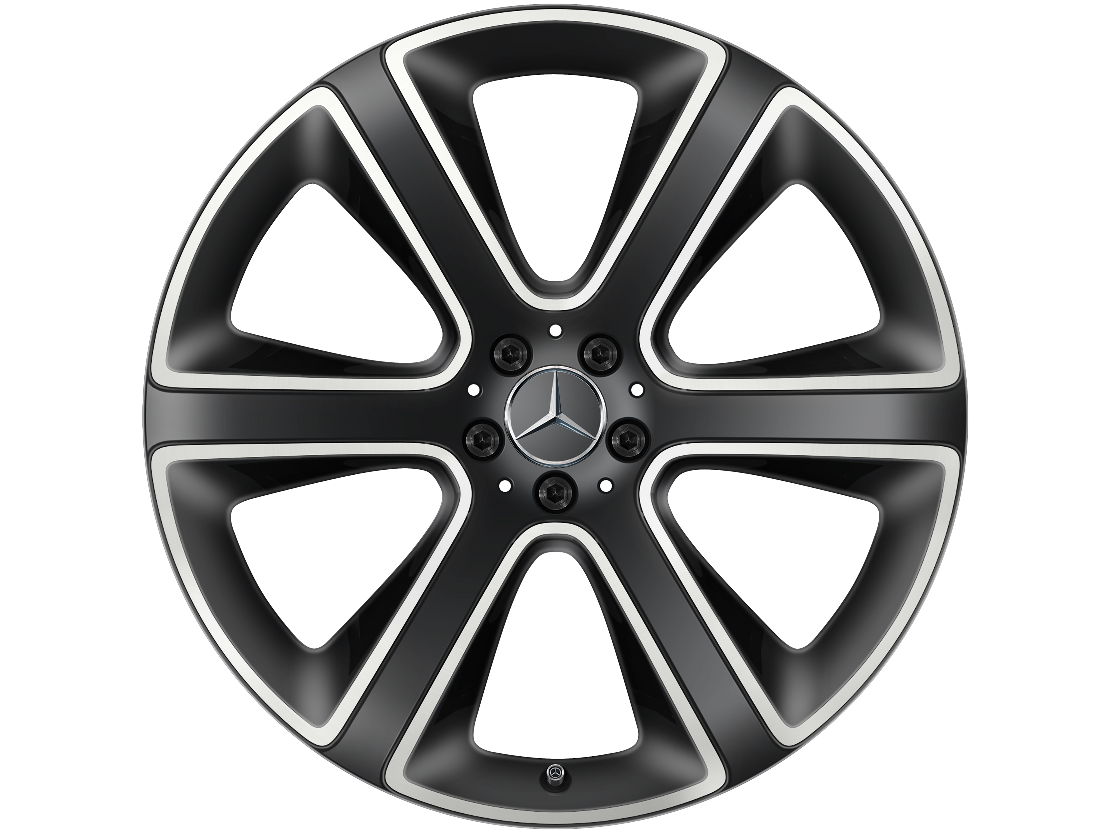 6-spoke wheel, 55.9 cm (22-inch), High-sheen finish - 10 J x 22 ET 58, matt black, high-sheen
