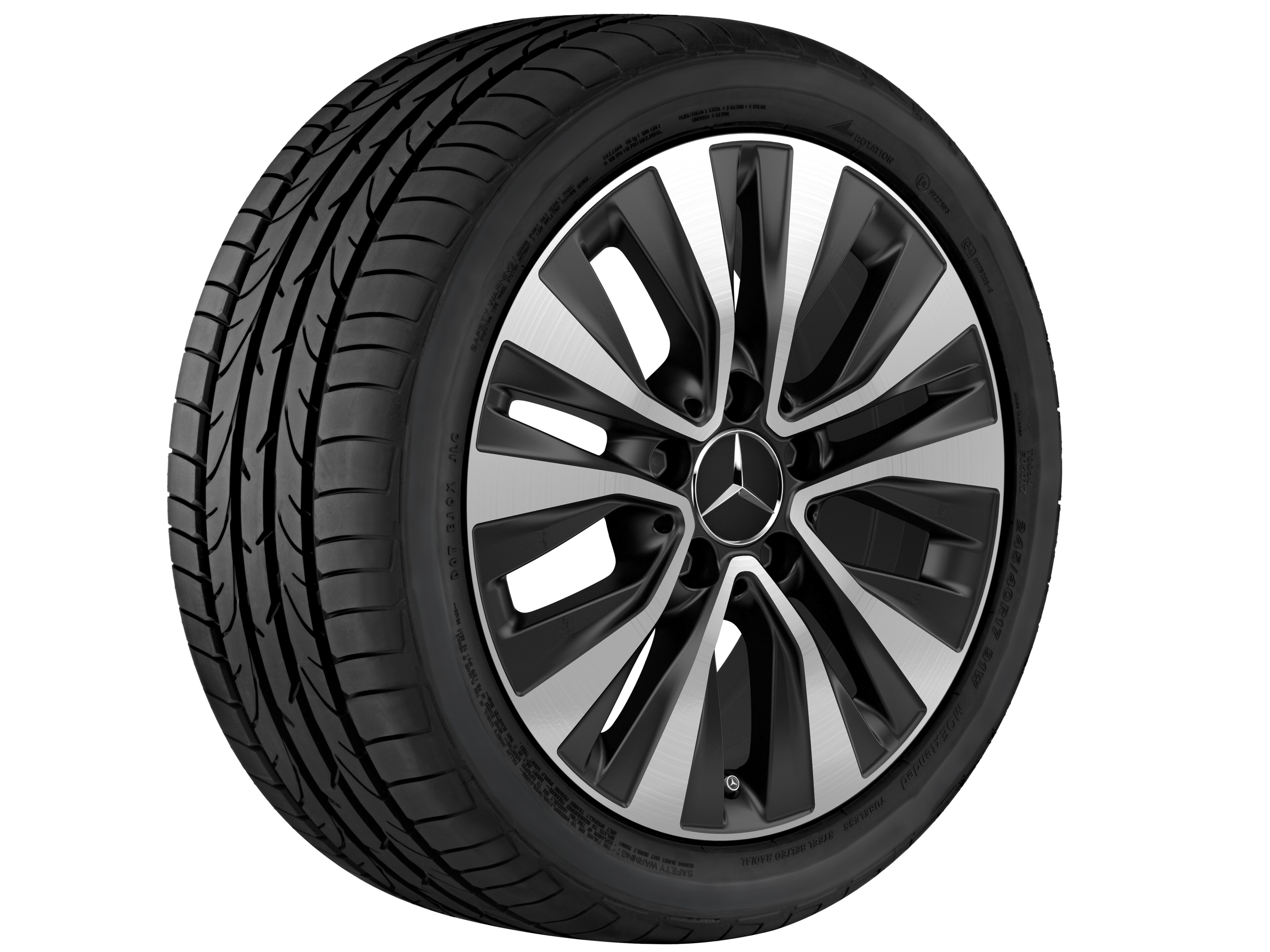 5-twin-spoke wheel, Aero, 40.6 cm (16-inch) - 6,5 J x 16 ET 44, matt black, high-sheen