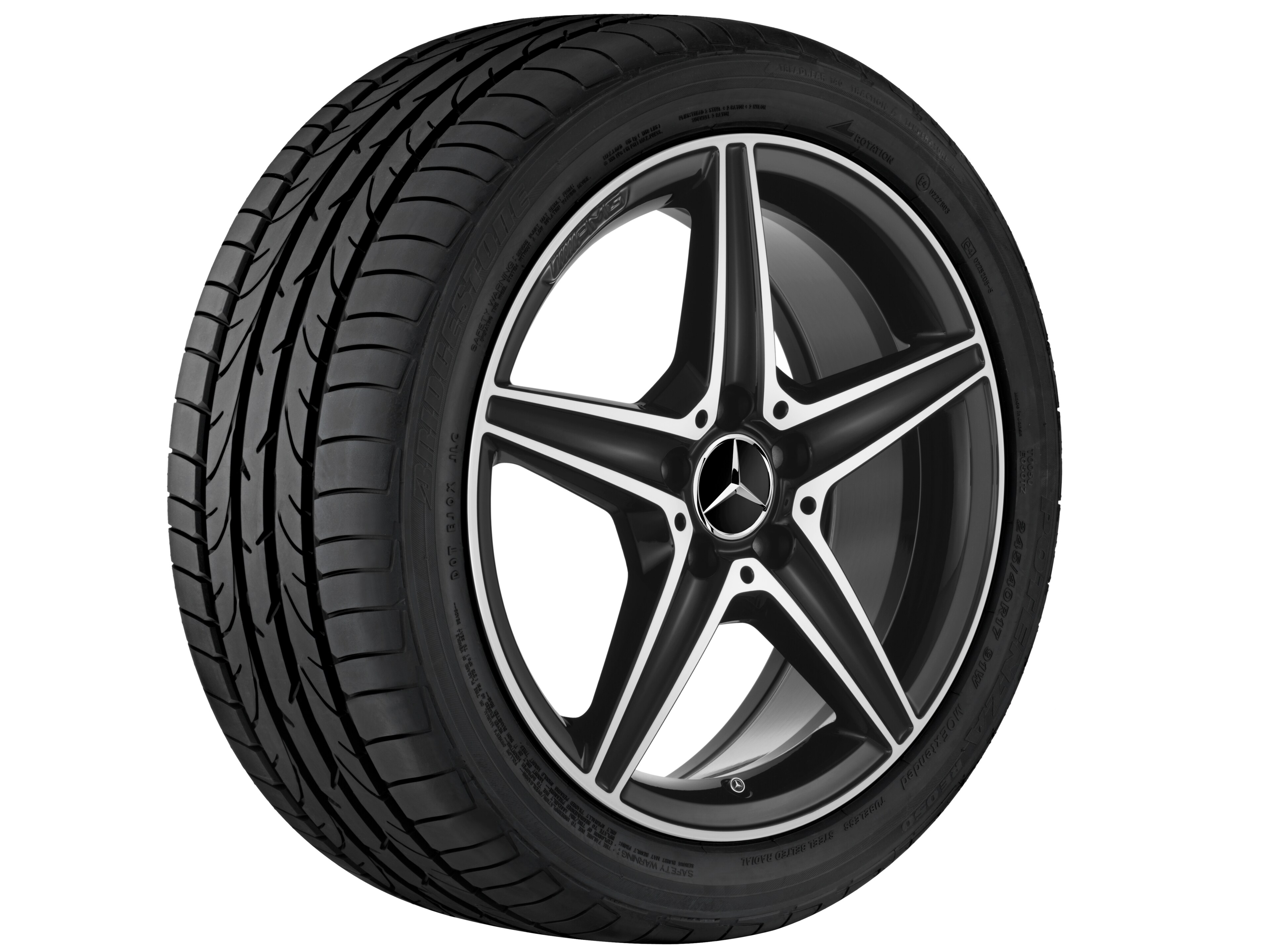 AMG 5-spoke wheel, 45.7 cm (18-inch) - 7,5 J x 18 ET 33, black, high-sheen