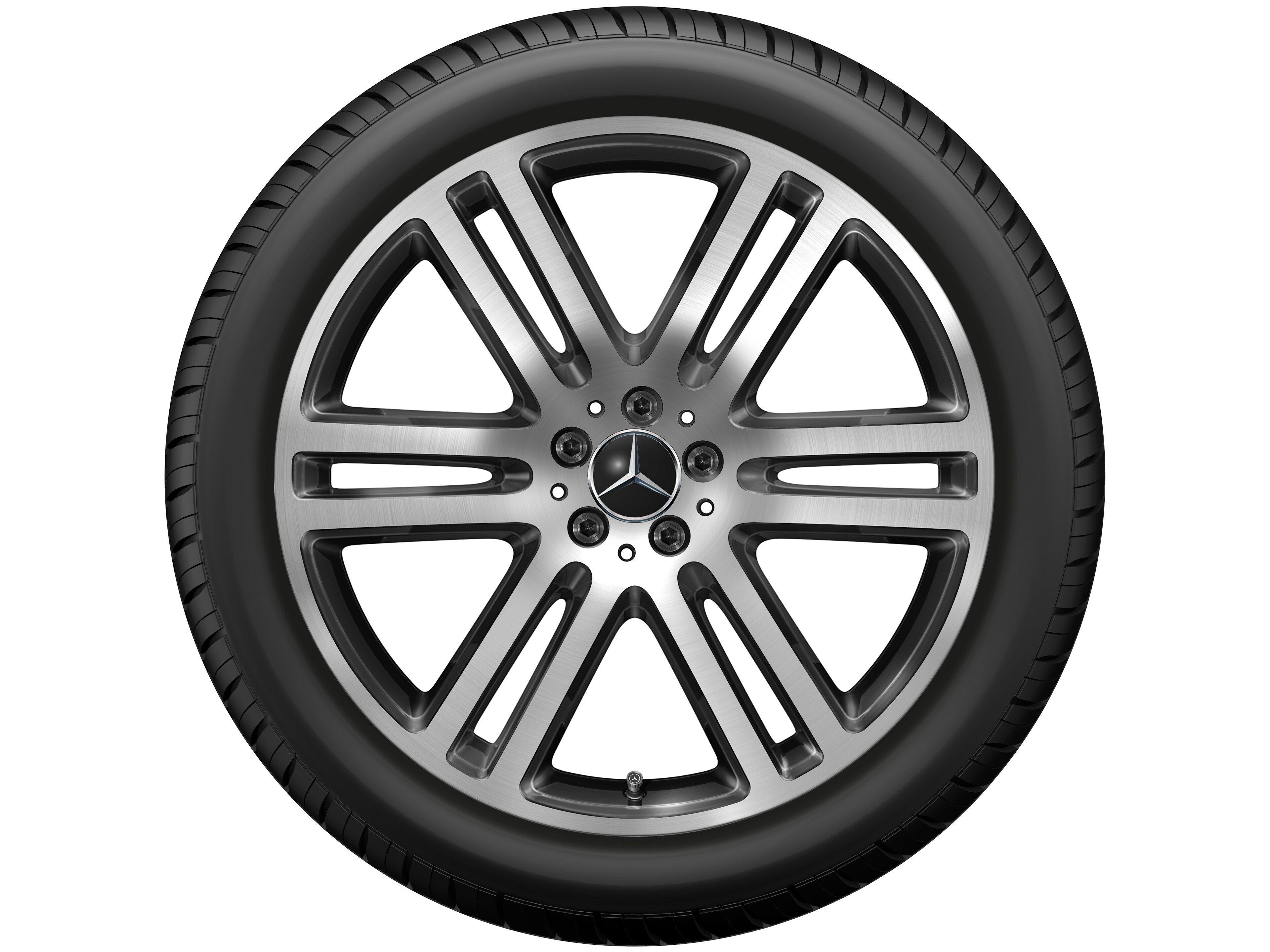6-twin-spoke wheel, 53.3 cm (21-inch), High-sheen finish - 11 J x 21 ET 49, black, high-sheen