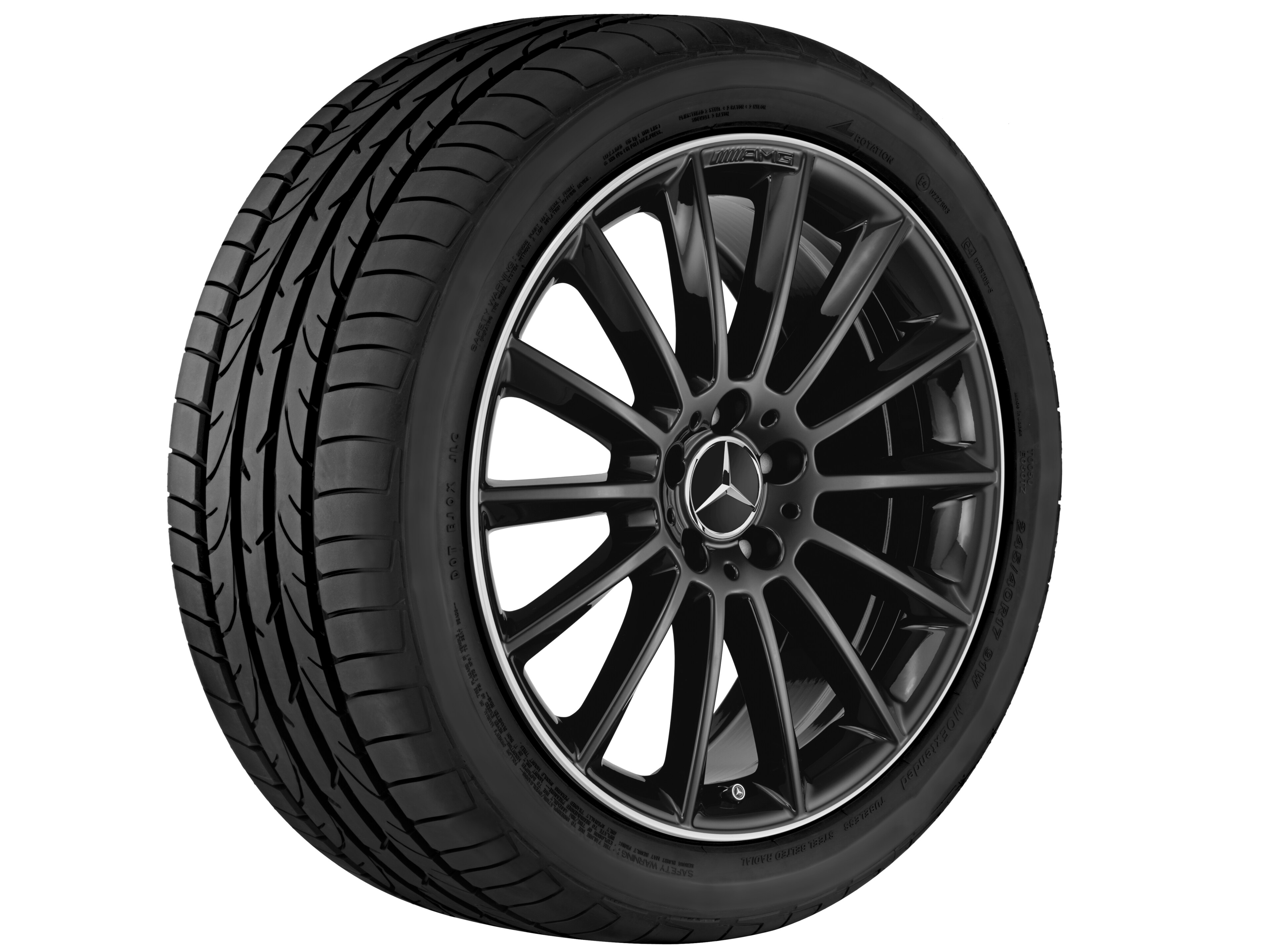 AMG multi-spoke wheel, 48.3 cm (19-inch), High-sheen rim flange - 8 J x 19 ET 43,5, black, high-sheen