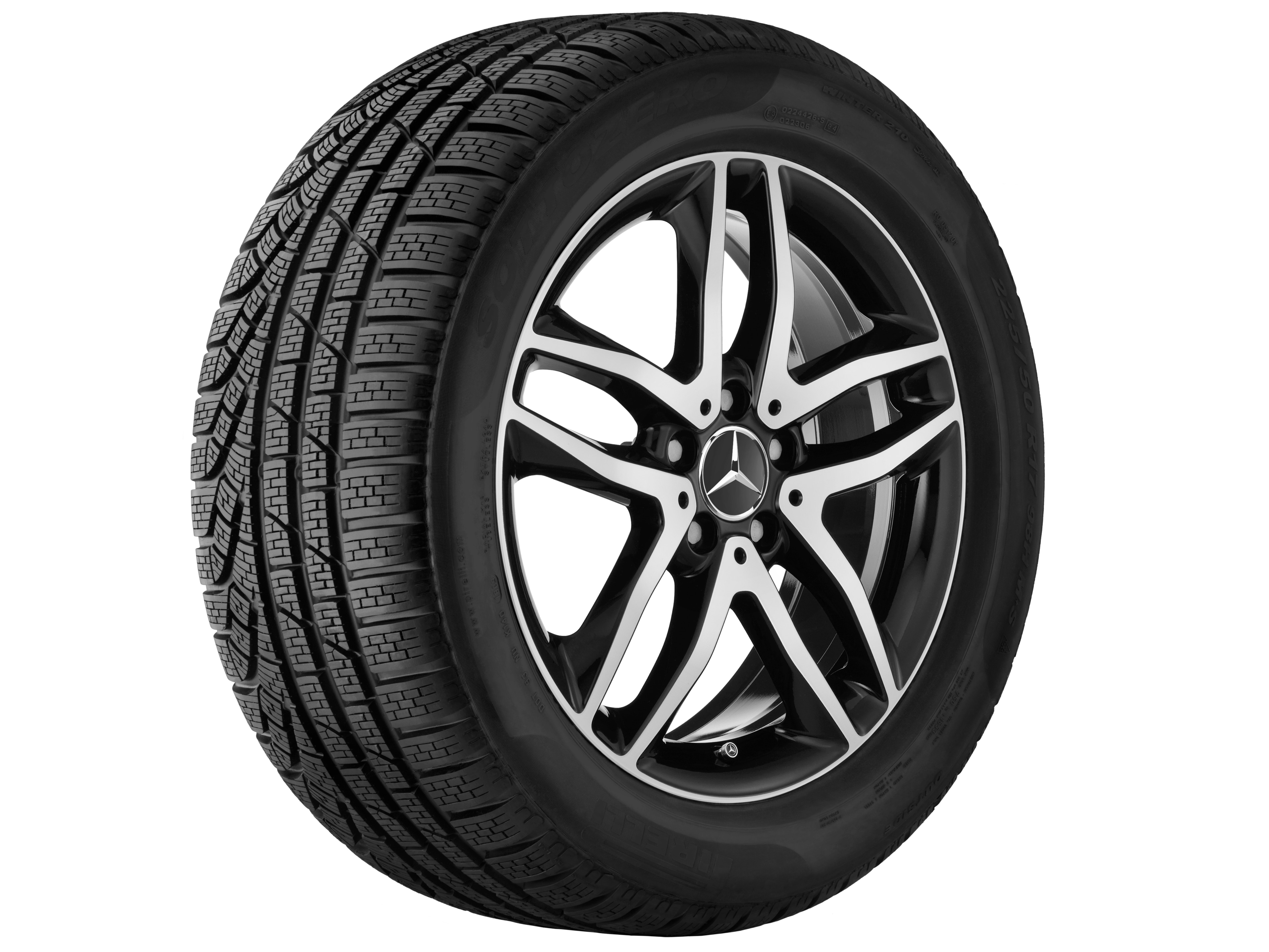 5-twin-spoke wheel, 45.7 cm (18-inch) - 7 J x 18 ET 46, black, high-sheen