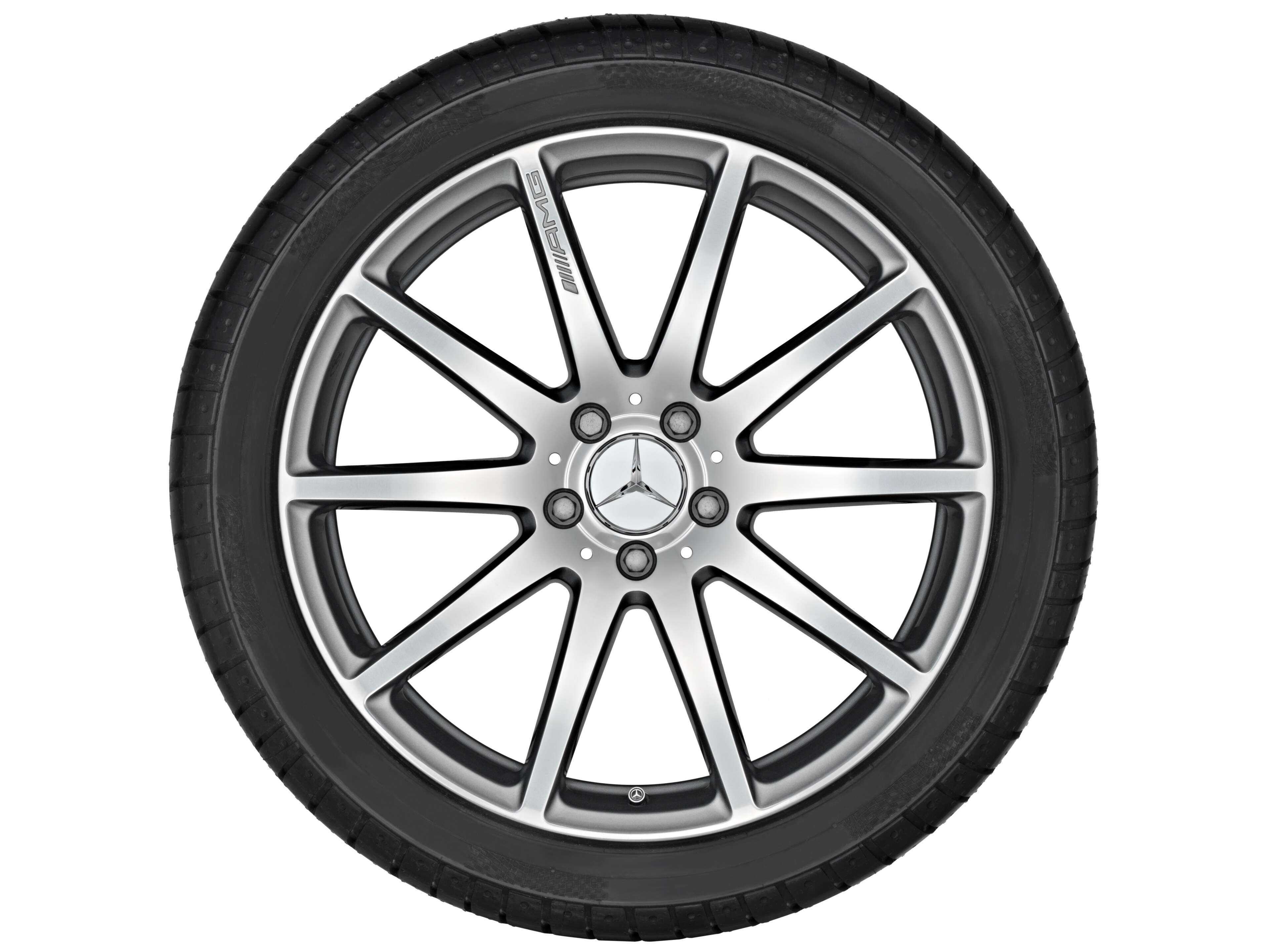 AMG 10-spoke design forged wheel, 48.3 cm (19-inch) - 9,5 J x 19 ET 39, titanium grey, high-sheen