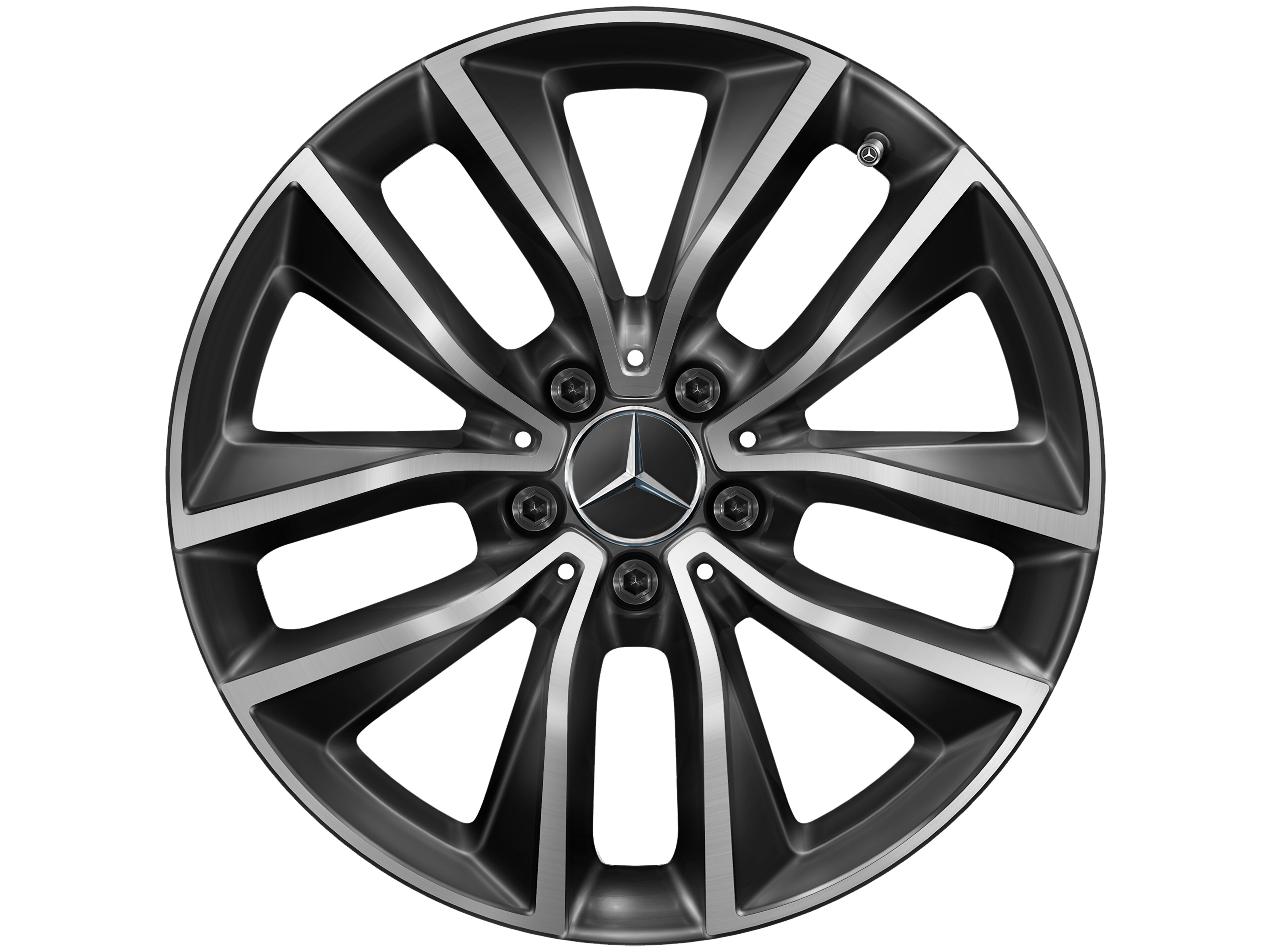 5-twin-spoke wheel, 45.7 cm (18-inch) - 8 J x 18 ET 37, black, high-sheen