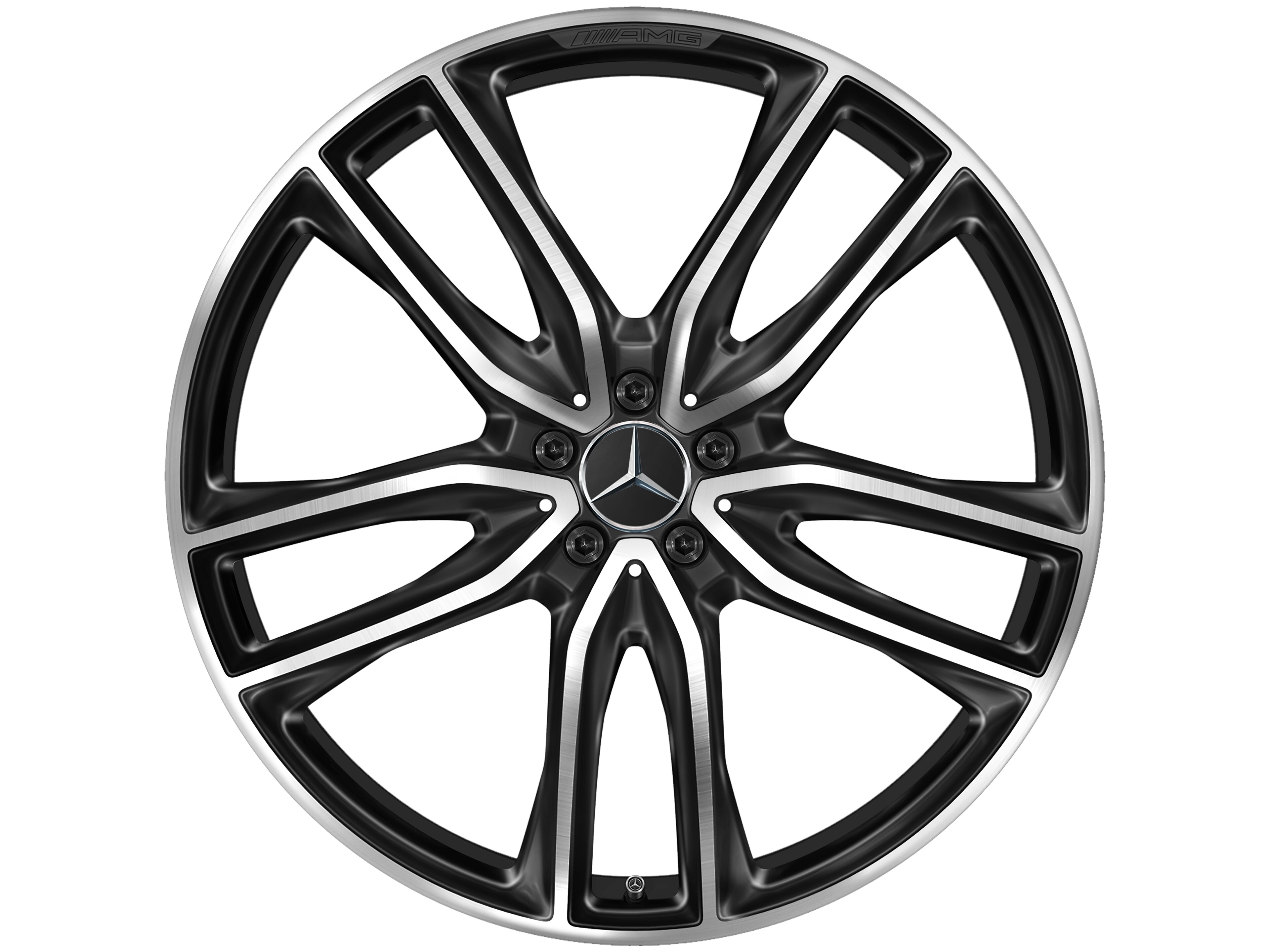 AMG 5-twin-spoke wheel, 58.4 cm (23-inch) - 9,5 J x 23 ET 45, black, high-sheen