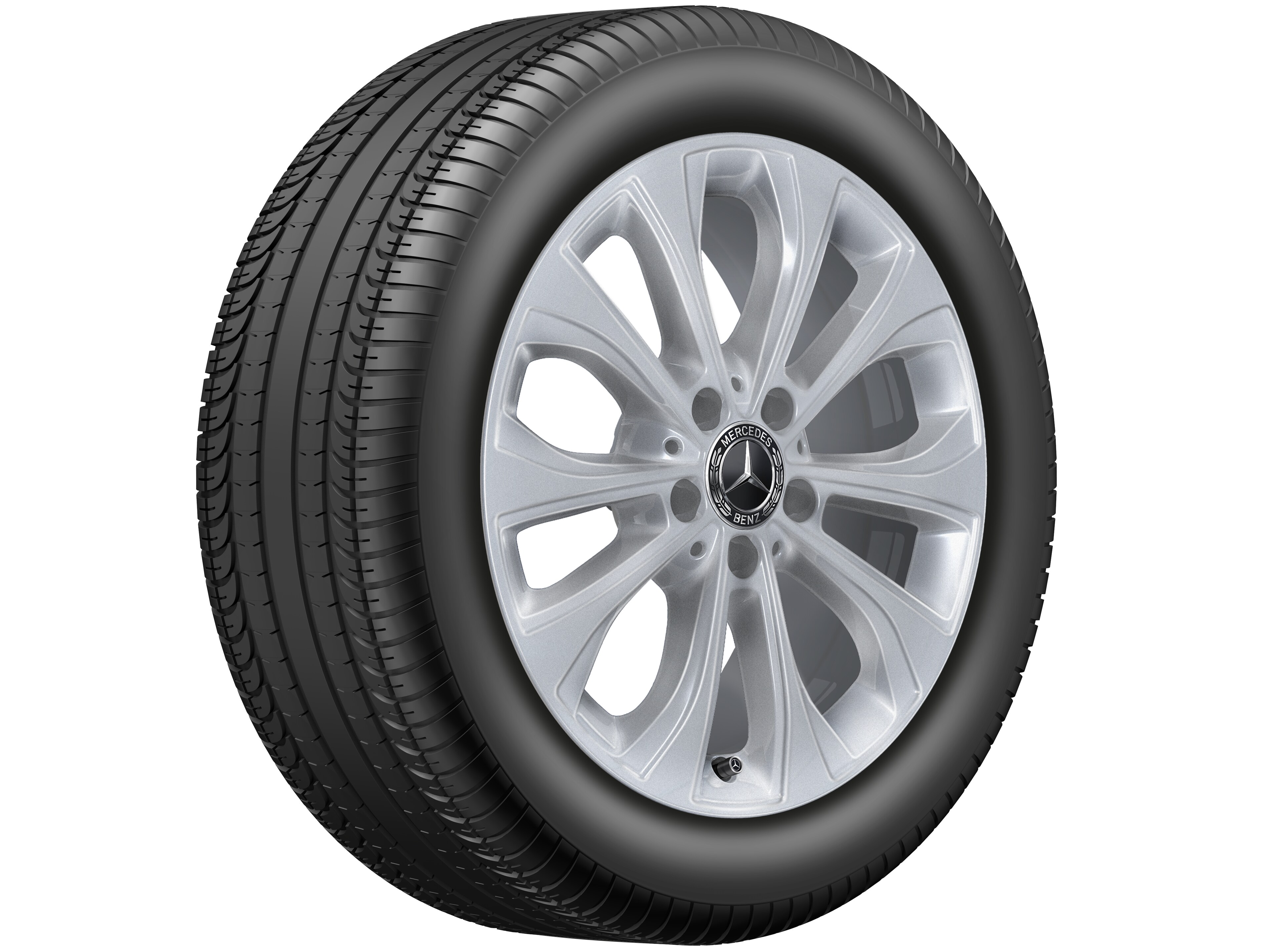 10-spoke wheel, 43.2 cm (17-inch) - 8 J x 17 ET 54, vanadium silver, painted