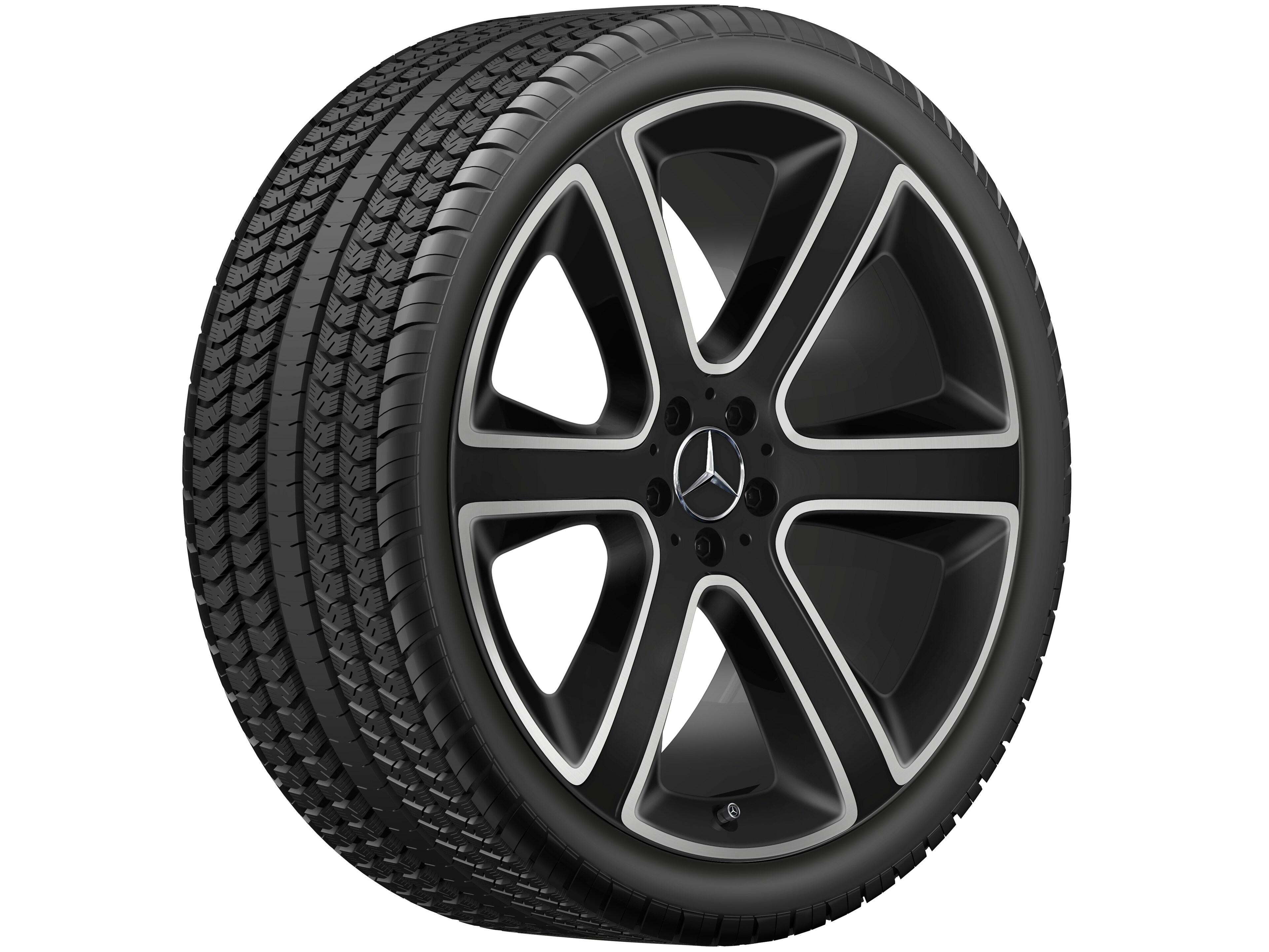 6-spoke wheel, 55.9 cm (22-inch), High-sheen finish - 10 J x 22 ET 58, matt black, high-sheen