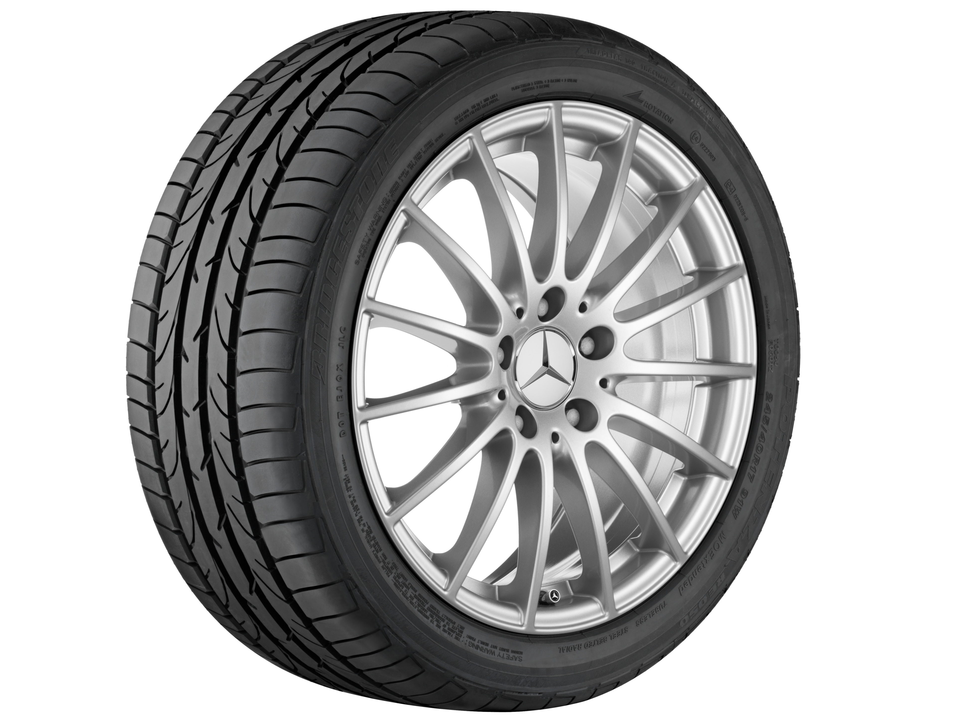 15-spoke wheel, 43.2 cm (17-inch) - 8 J x 17 ET 41, vanadium silver