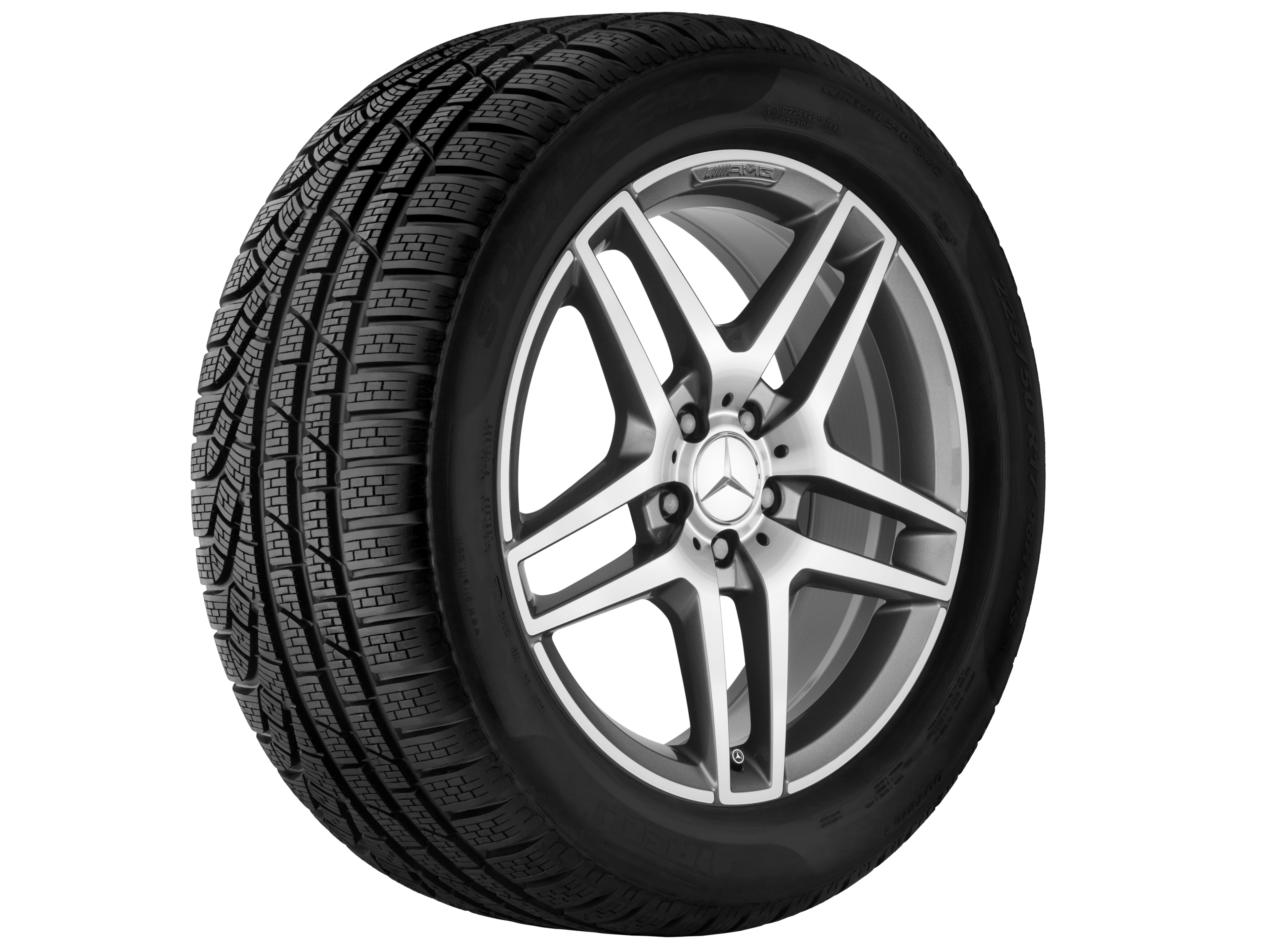 AMG 5-twin-spoke wheel, 48.3 cm (19-inch) - 9,5 J x 19 ET 38, titanium grey, high-sheen