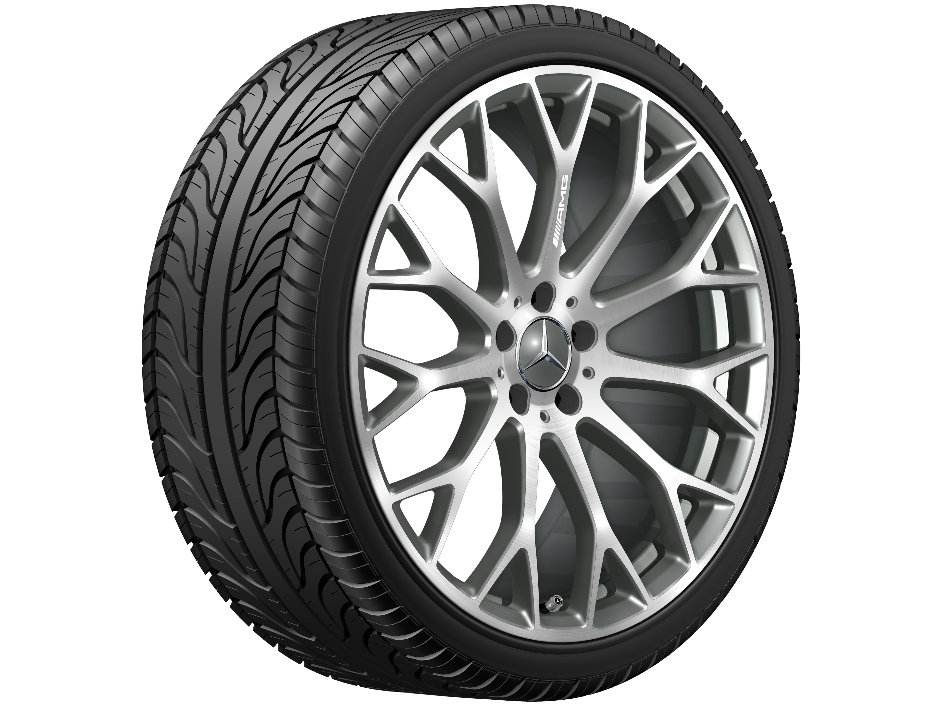 AMG cross-spoke wheel, 53.3 cm (21-inch) - 9,5 J x 21 ET 56, titanium grey, high-sheen