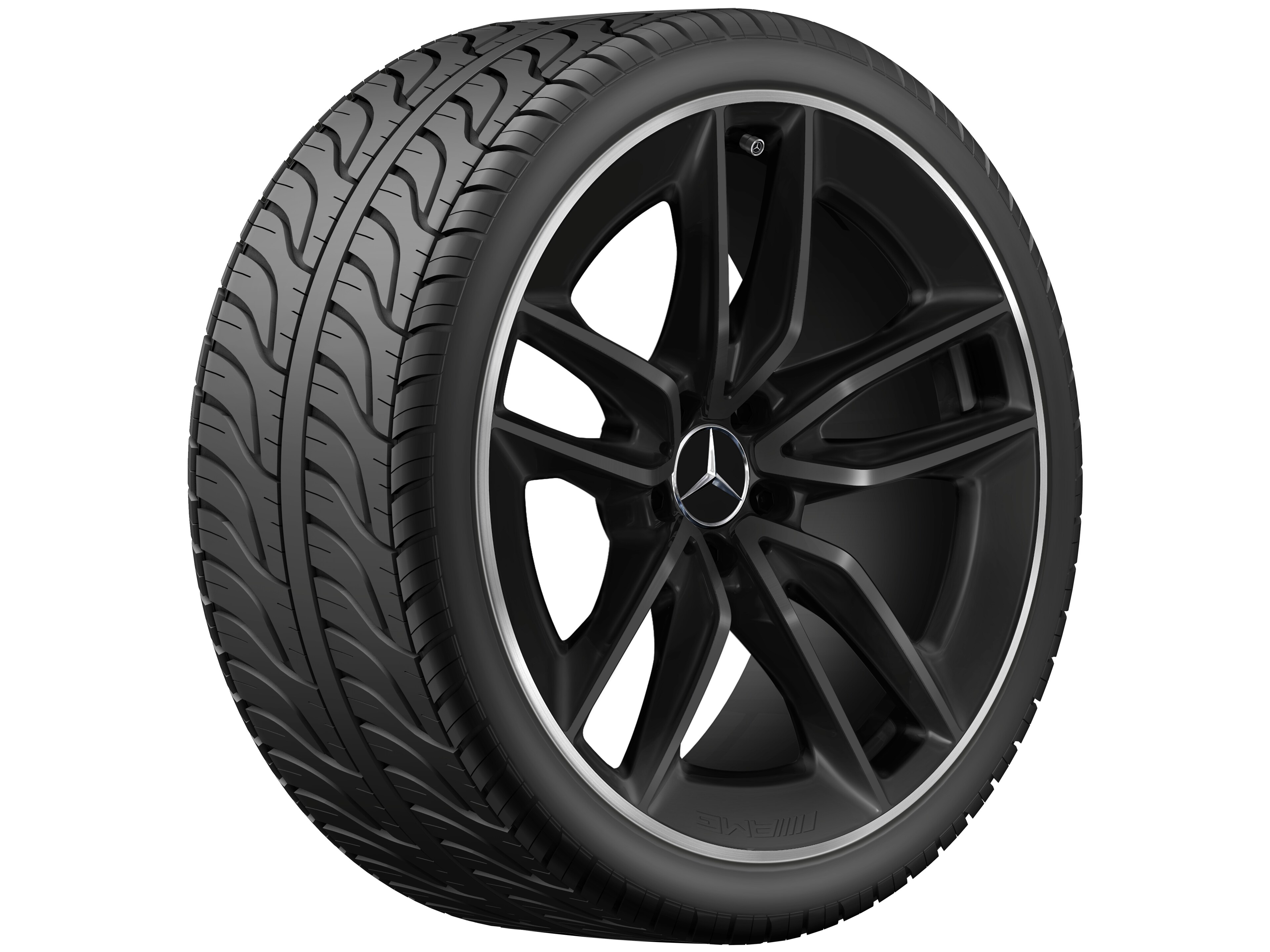 AMG 5-twin-spoke wheel, 50.8 cm (20-inch), High-sheen rim flange - 8 J x 20 ET 10, matt black, high-sheen rim flange