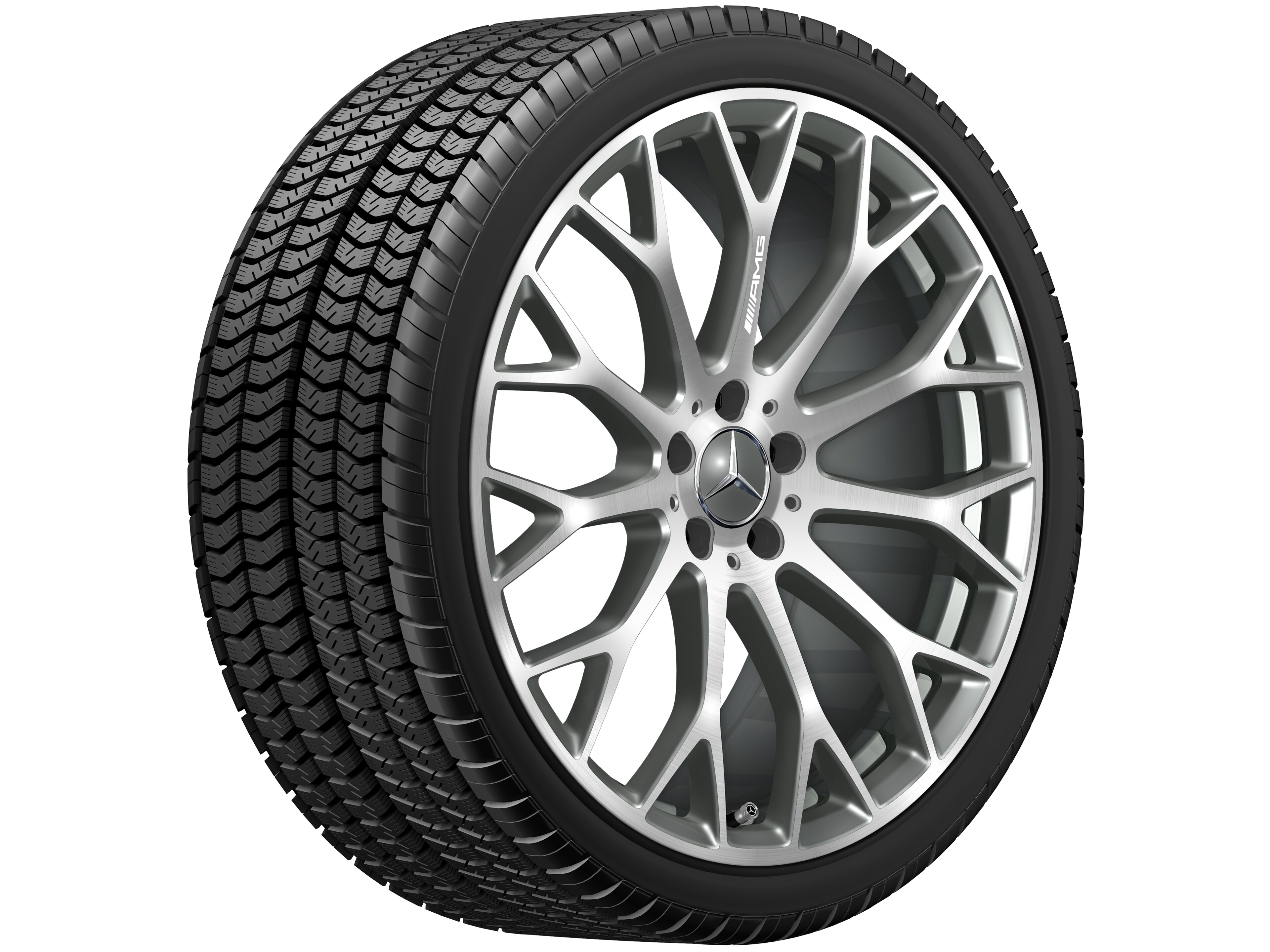 AMG cross-spoke wheel, 53.3 cm (21-inch) - 9,5 J x 21 ET 56, titanium grey, high-sheen