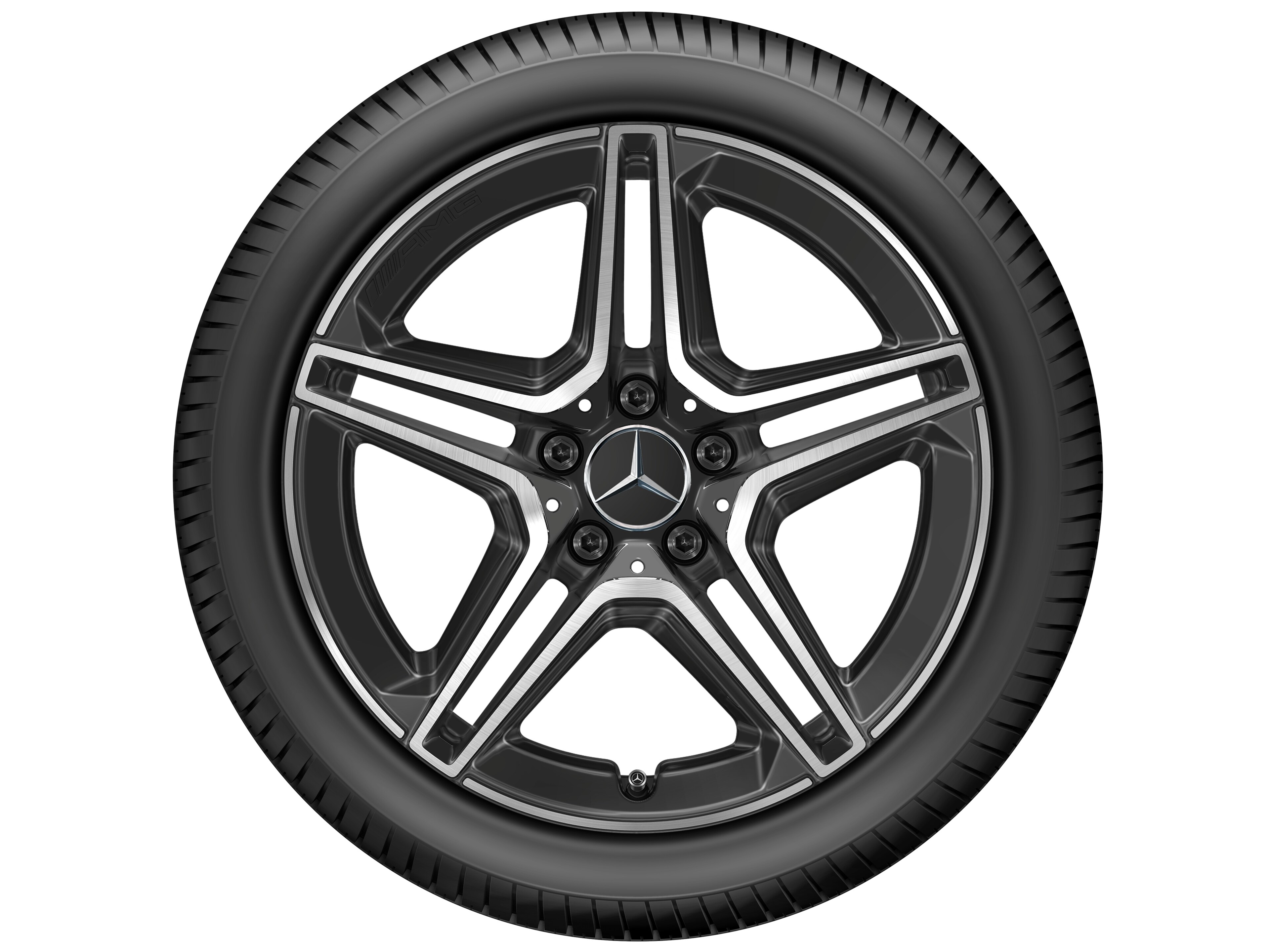 AMG 5-twin-spoke wheel, 45.7 cm (18-inch) - 8 J x 18 ET 40, black, high-sheen