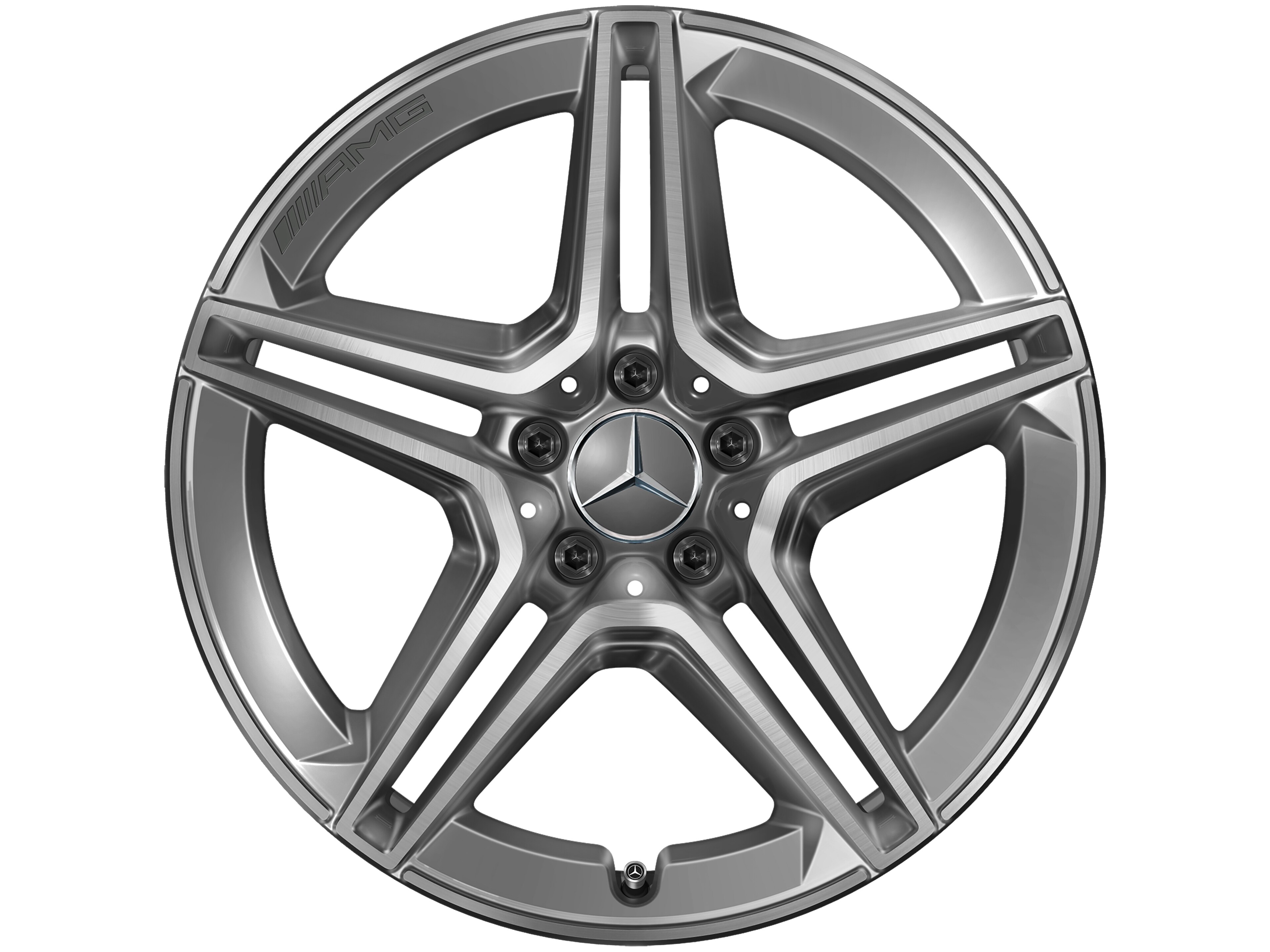AMG 5-twin-spoke wheel, 48.3 cm (19-inch) - 8,5 J x 19 ET 31,5, tantalite grey, high-sheen