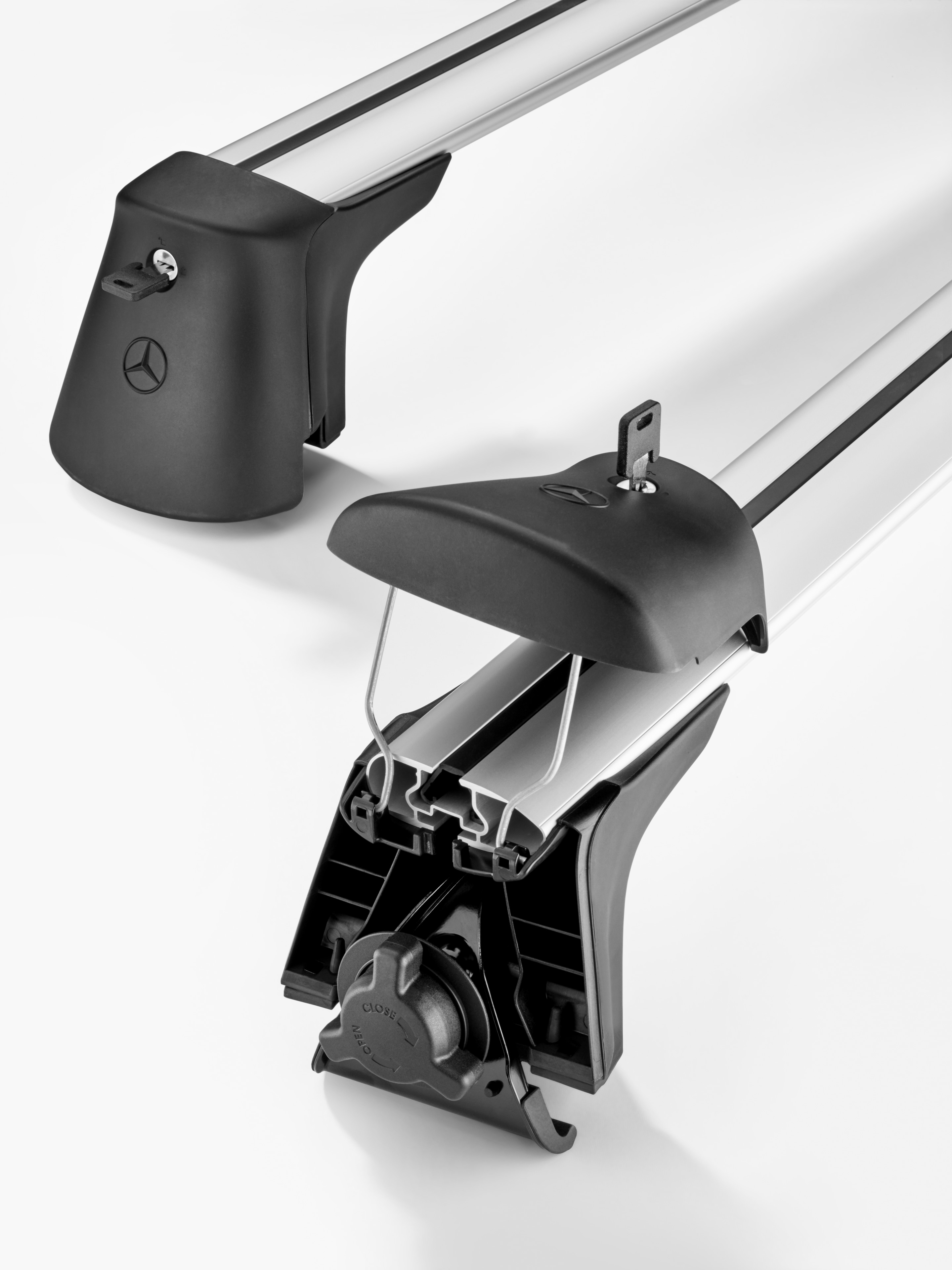 Roof rail carrier bars - Aluminium / Plastic, silver-coloured / black