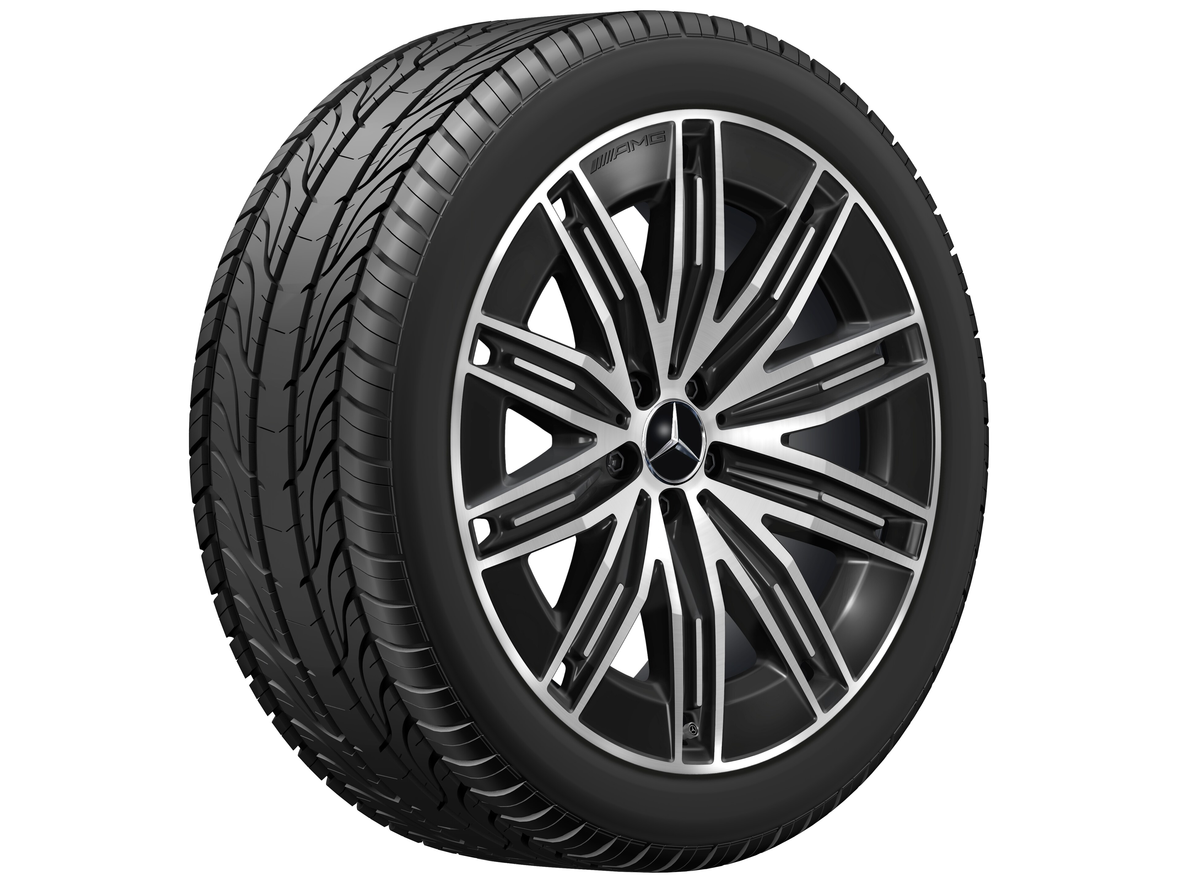 AMG multi-spoke wheel, 53.3 cm (21-inch) - 9,5 J x 21 ET 30,1, black, high-sheen